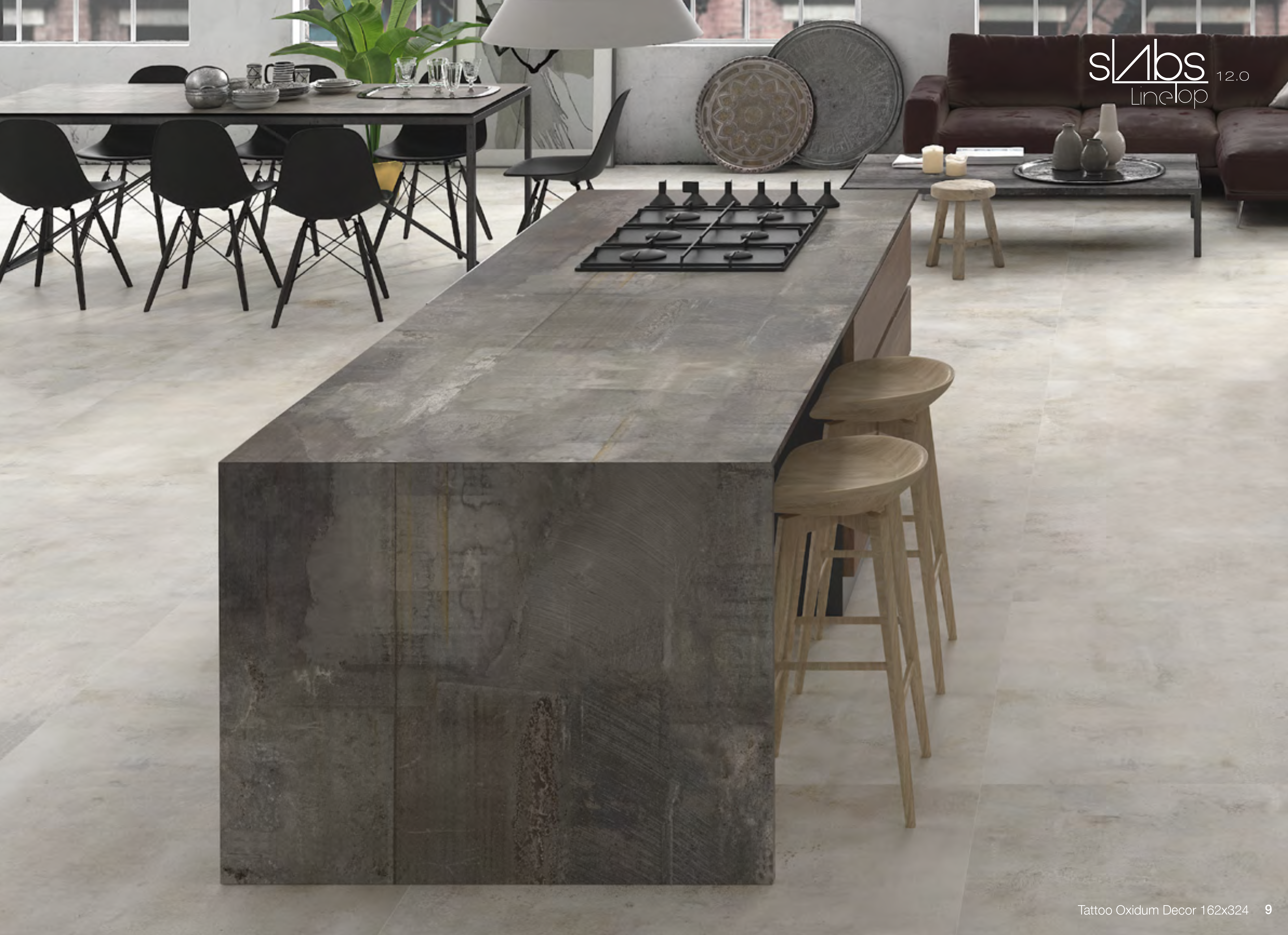 APAVISA 12mm Thick Slab Tattoo Oxidized Decor Panel 127.56 x 63.78 Inches (56.5 SqFt) - Rustic Wall Cladding for Home & Commercial Interior Design