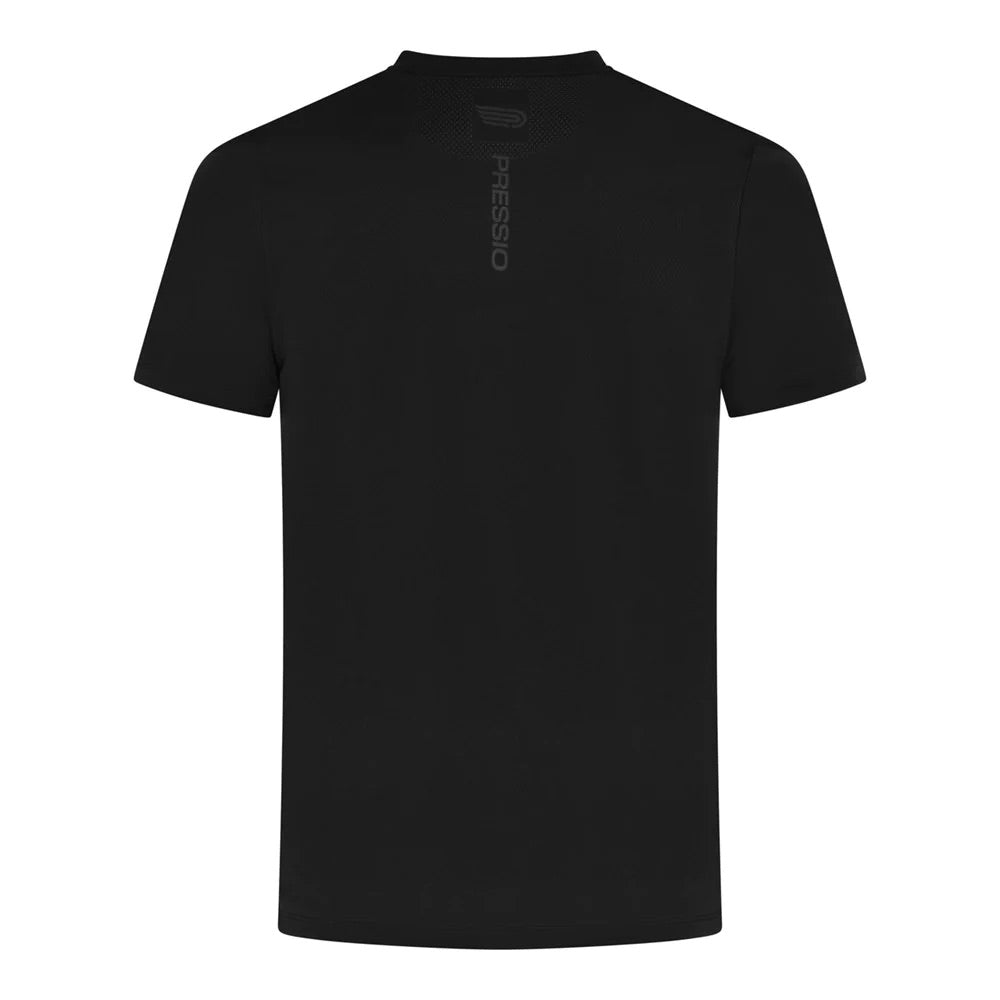 Pressio Men's Performance Short Sleeve Top - Black/Matte - Breathable & Moisture-Wicking for Gym, Running & Outdoor Activities