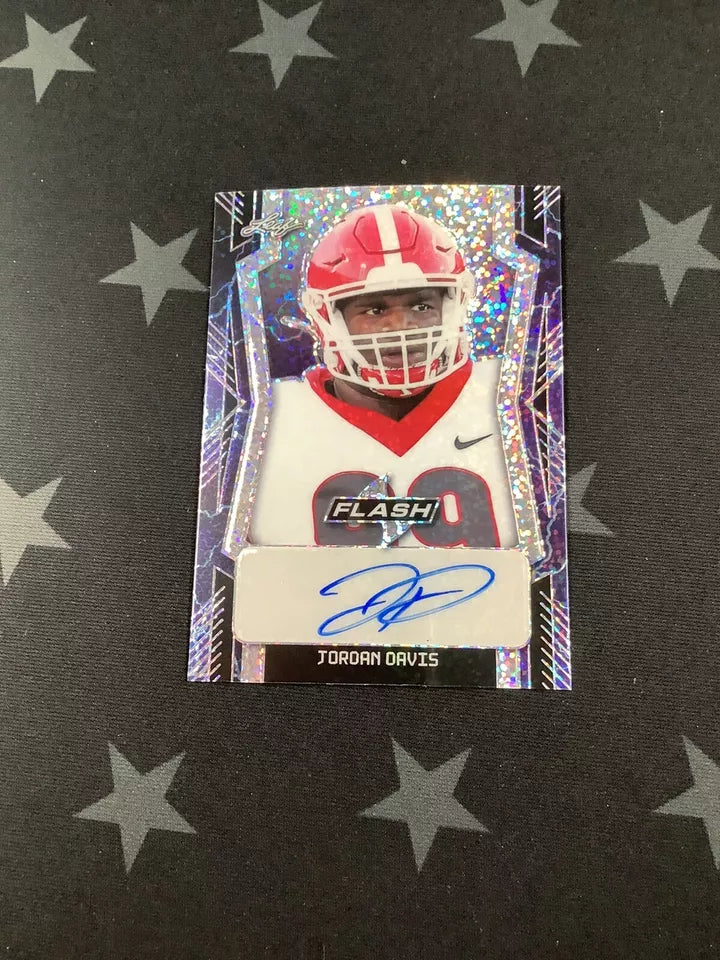 2022 Leaf Flash Football Jordan Davis Auto #1/4 Rookie Card - Rare Collectible for Sports Fans & Memorabilia Enthusiasts - Perfect for Display, Trading, and Investment