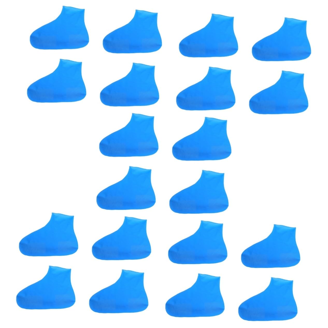 OSALADI Waterproof Rain Shoe Covers - 10 Pairs Latex Overshoes for Cycling, Hiking & Outdoor Activities - Non-Slip Blue Boot Protectors for Rainy Weather - Perfect for Commuting, Gardening and Wet Conditions