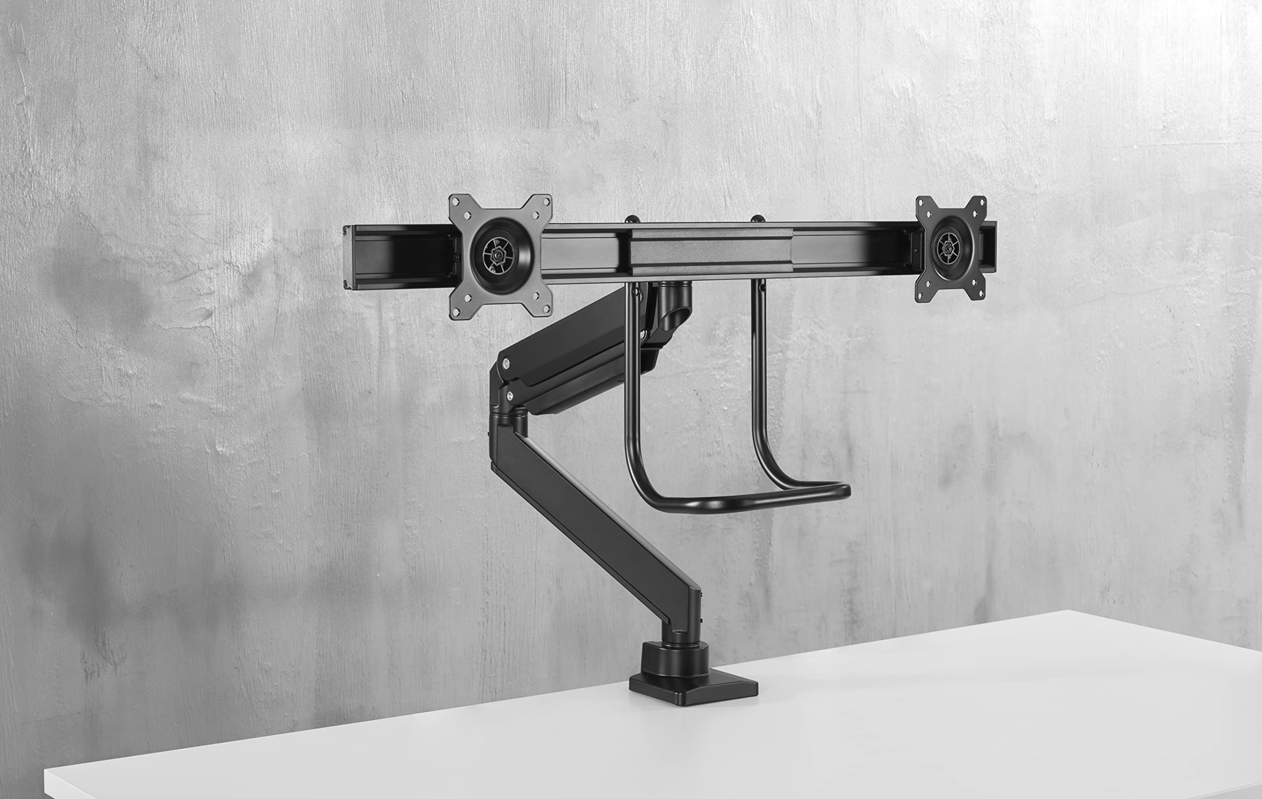 10-32 Inch Flat Screen TV Desk Mount with Clamp & Grommet Base - Space Saving Monitor Stand for Home Office, Gaming & Workspace Setup