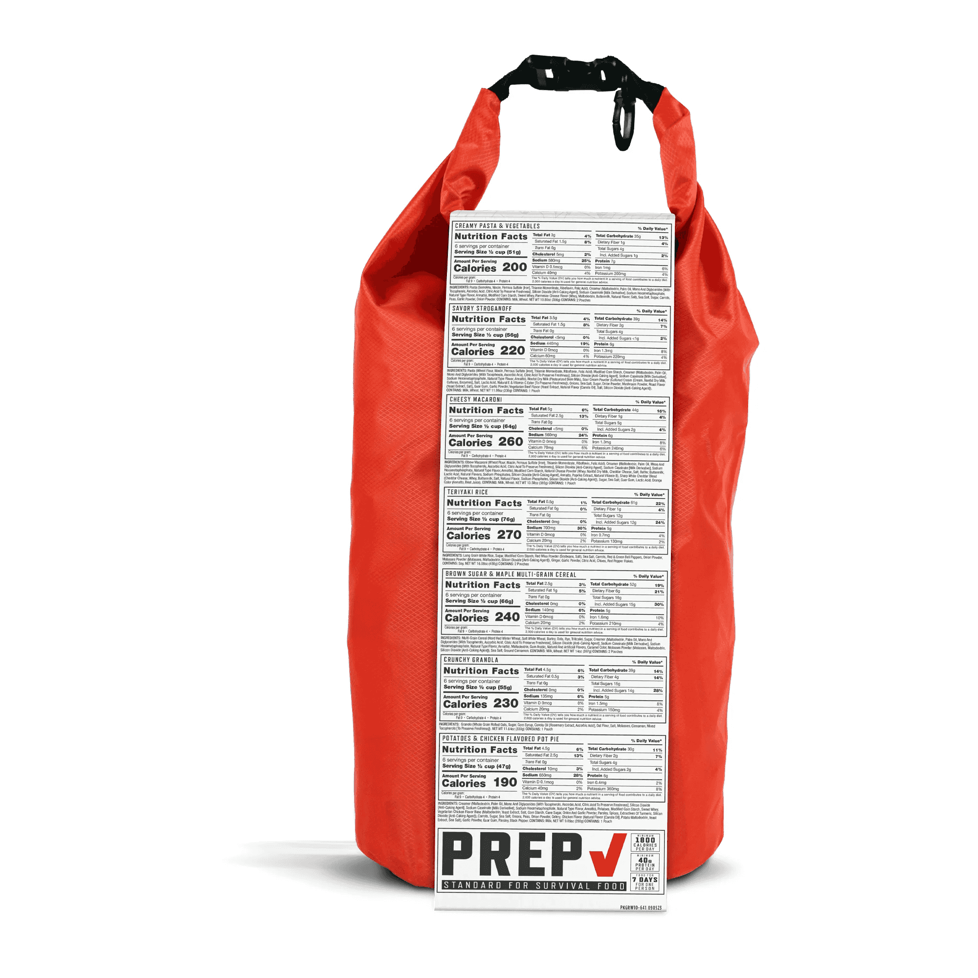 7-Day Emergency Food Supply Kit - 2,000+ Calories Per Day, Long Shelf Life, Ready-to-Eat Meals for Survival, Camping & Natural Disasters