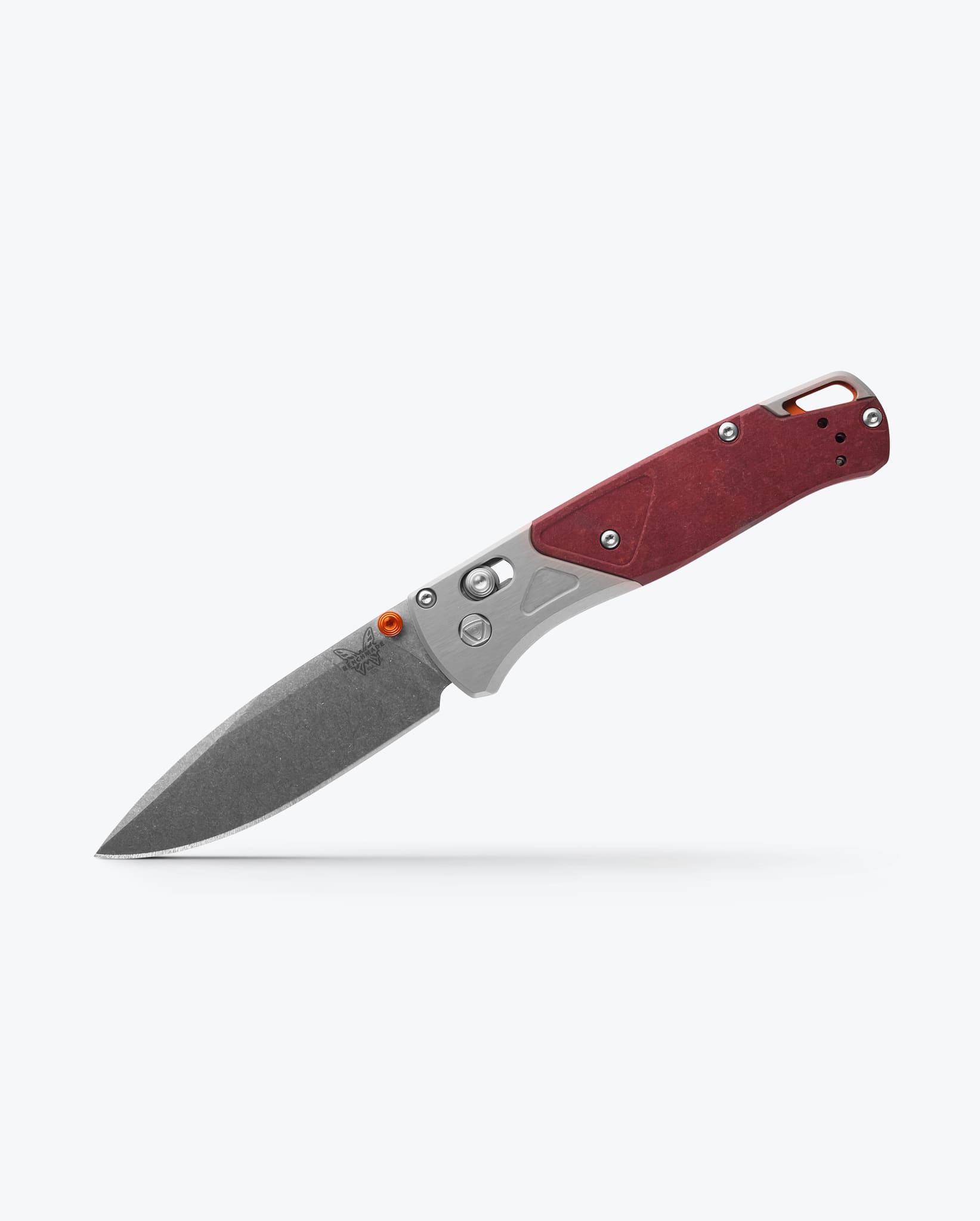 Bugout® Knife - Grey/Redstone Aluminum & Richlite Handle - EDC Folding Pocket Knife for Outdoor, Camping, and Everyday Carry