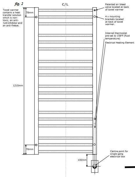 Tuzio Avento Hardwired or Plug-in Bathroom Towel Warmer - 19.5