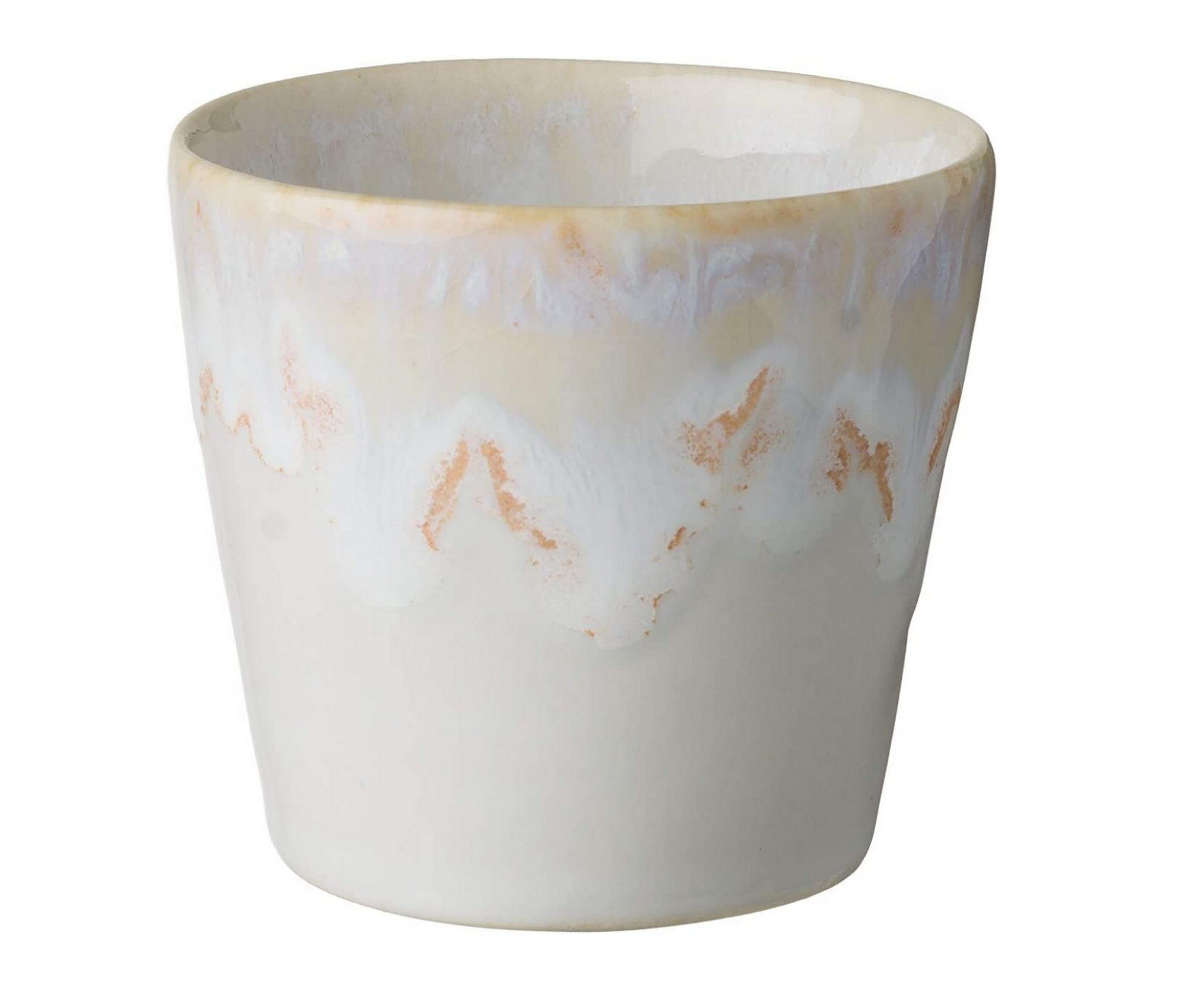 Premium COSTA NOVA Stoneware Ceramic Espresso Cups Set - 2-Piece 3oz White Grespresso Collection | Durable Coffee Cups for Home, Café & Restaurant Use