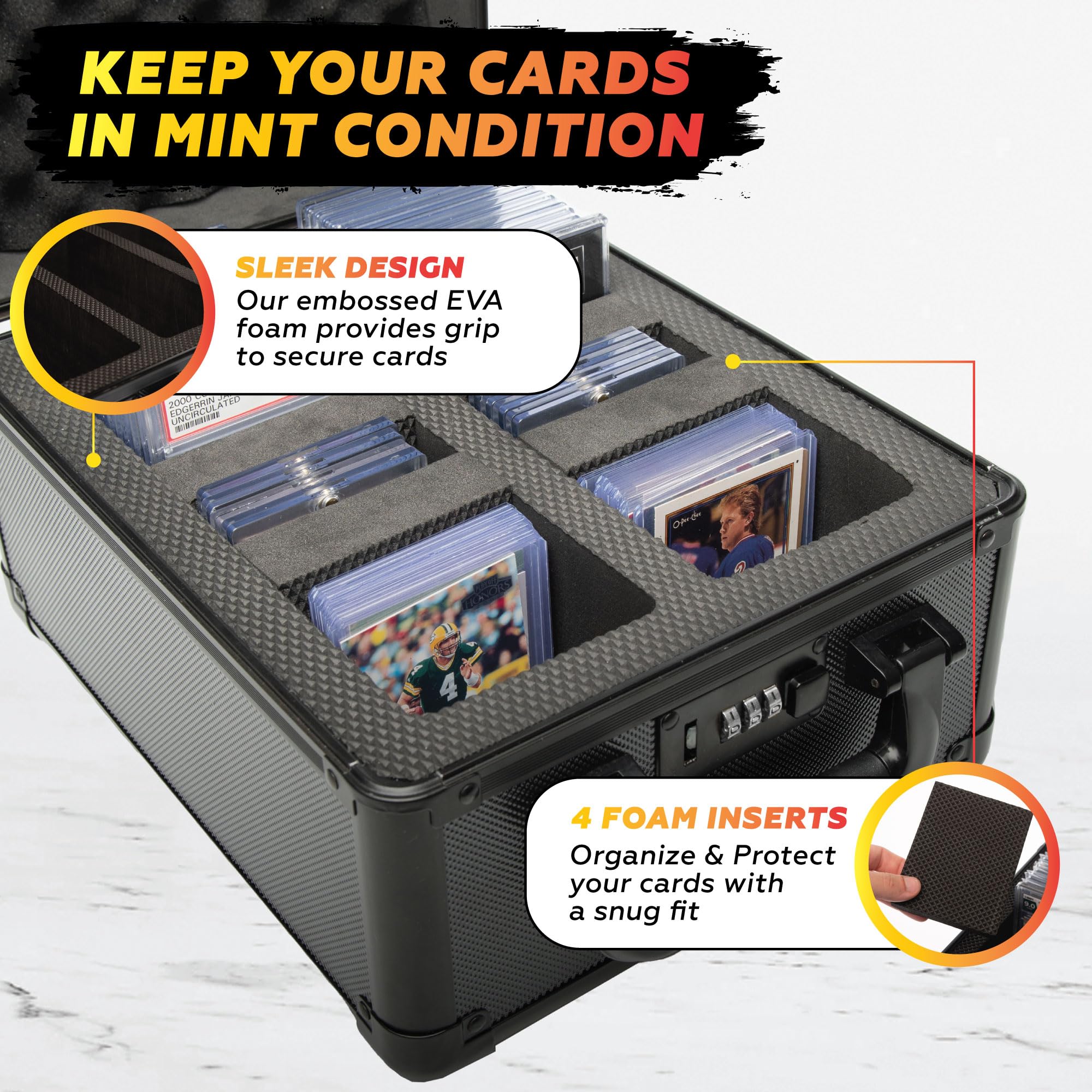 BGS PSA Graded Card Storage Box - 2 Row Sports Card Case for PSA/BGS Slab Protection | Perfect for Collectors, Display & Organizing Trading Cards at Home or Shows
