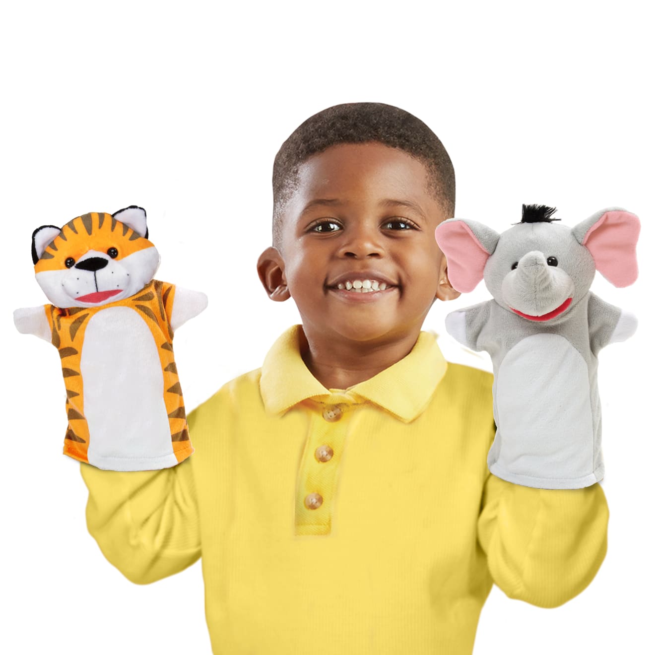 Safari Buddies Animal Hand Puppets - Fun & Interactive Plush Toys for Kids - Perfect for Storytelling, Role Play & Early Learning Activities
