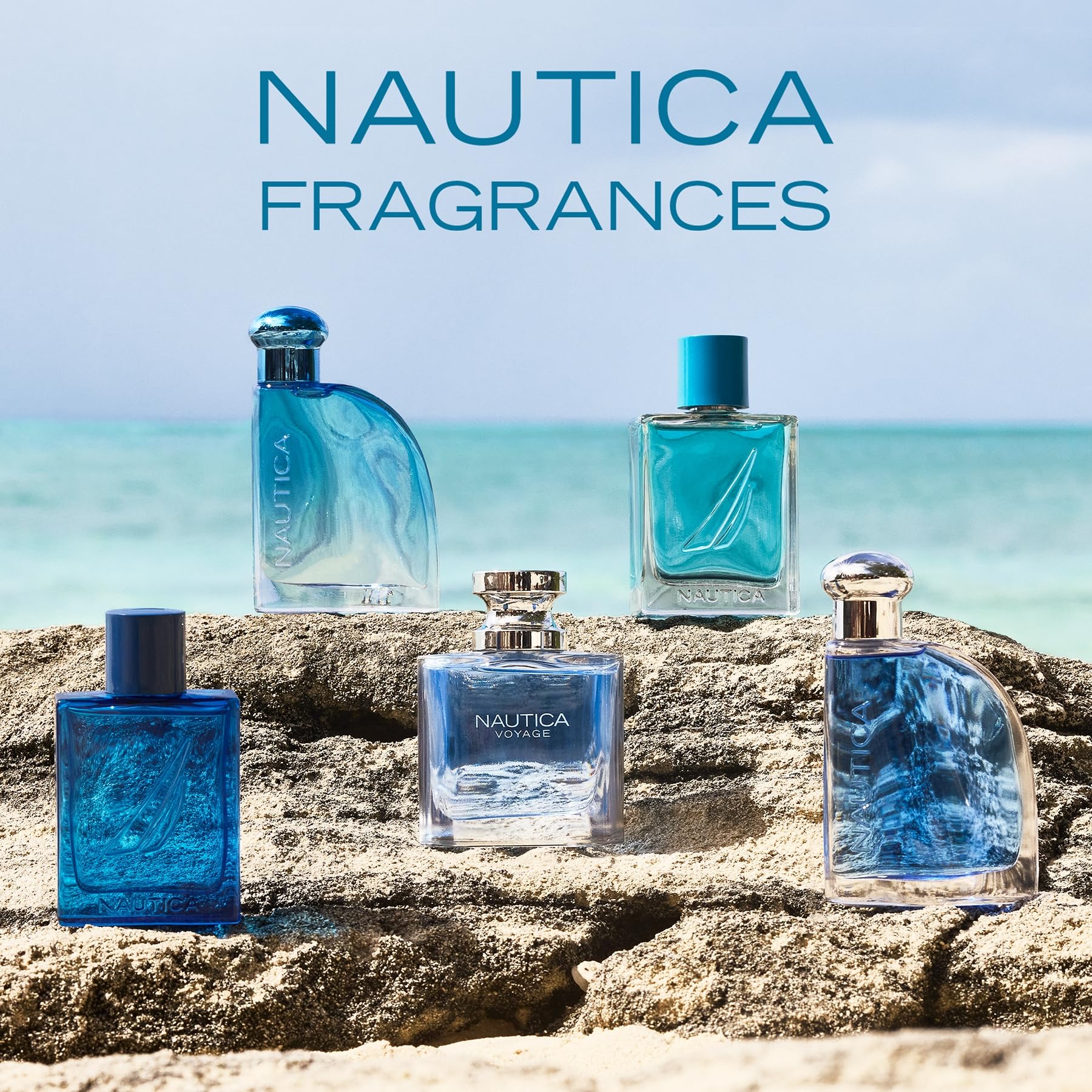 Nautica Oceans Pacific Coast Men's Eau de Toilette - 1.6 oz Fresh Apple, Cyclamen & Amberwood Scent | Long Lasting Daily Cologne | Travel Size Perfume for Work, Gym & Outdoor Adventures