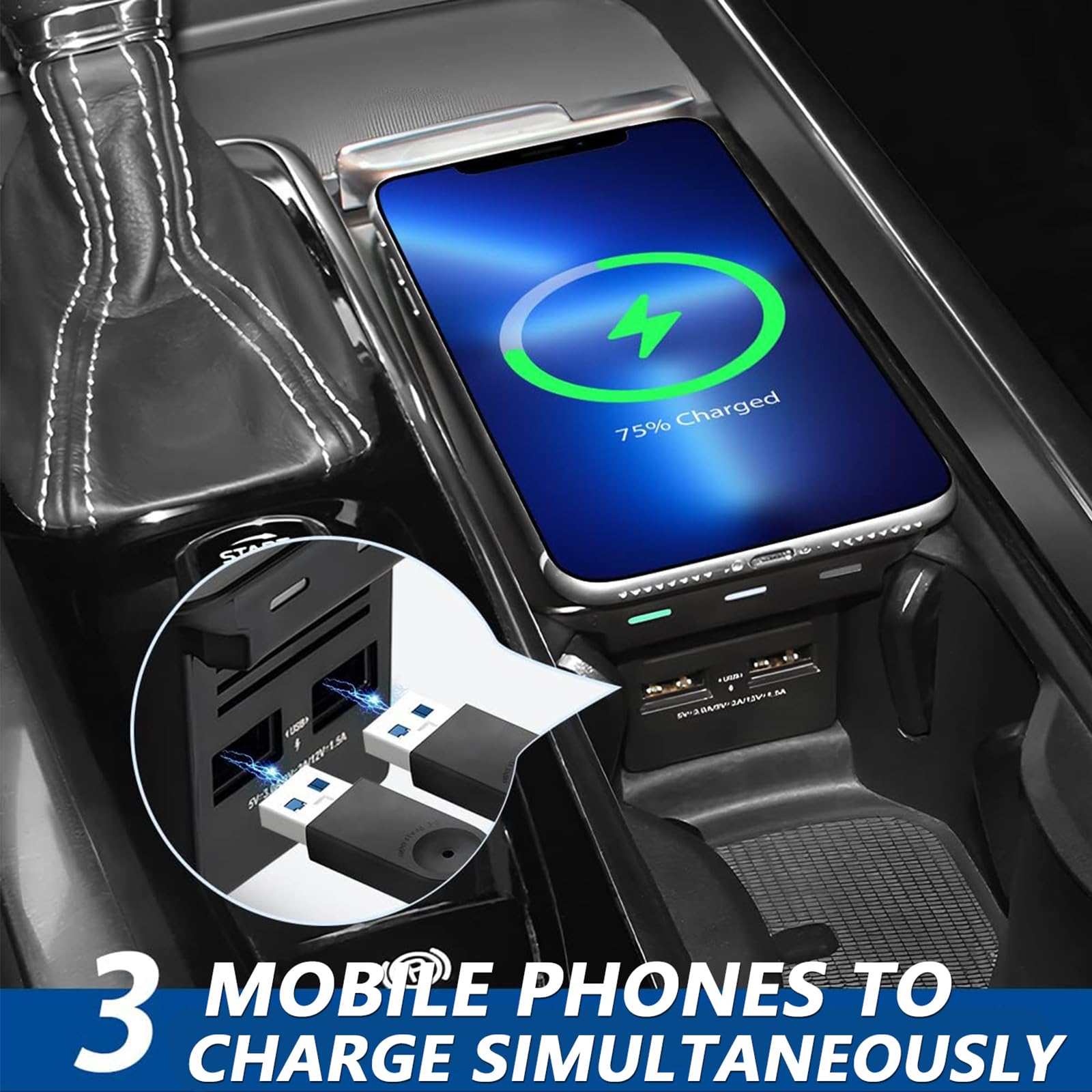 Volvo XC90 XC60 S90 S60 V90 V60 Wireless Car Charger (2017-2022 Models) - 15W Qi Fast Charging Pad | Compatible with Volvo Hybrid SPA Accessories | Perfect for Commuting, Road Trips & Daily Driving