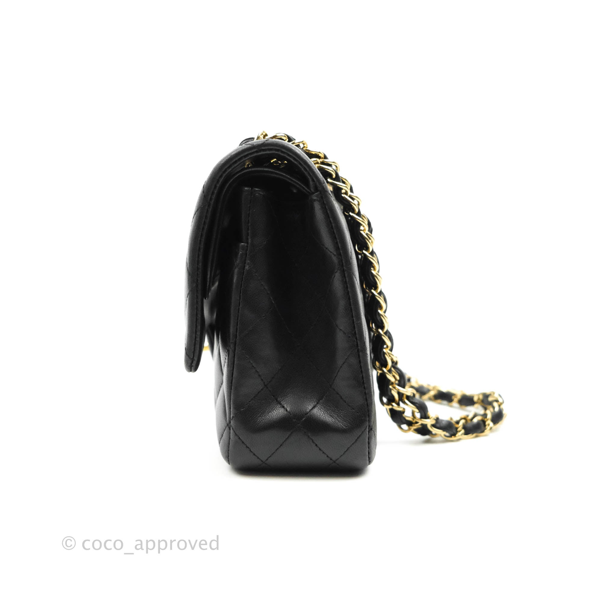 Chanel Classic M/L Medium Double Flap Bag - Black Lambskin Leather with Gold Hardware | Luxury Designer Handbag for Women, Perfect for Work, Evening Events & Special Occasions