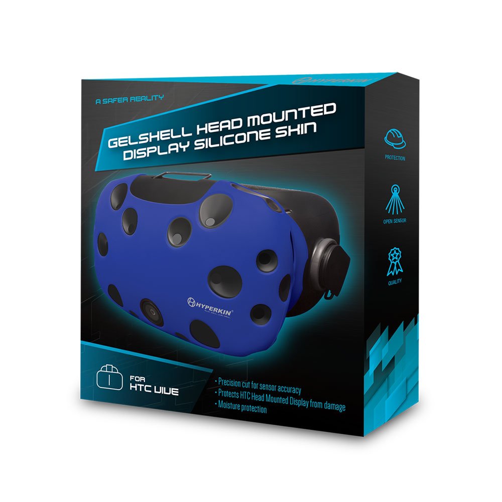Hyperkin GelShell Silicone Skin Cover for HTC Vive VR Headset - Blue | Comfortable Protective Case for Gaming, Virtual Reality & Fitness Workouts