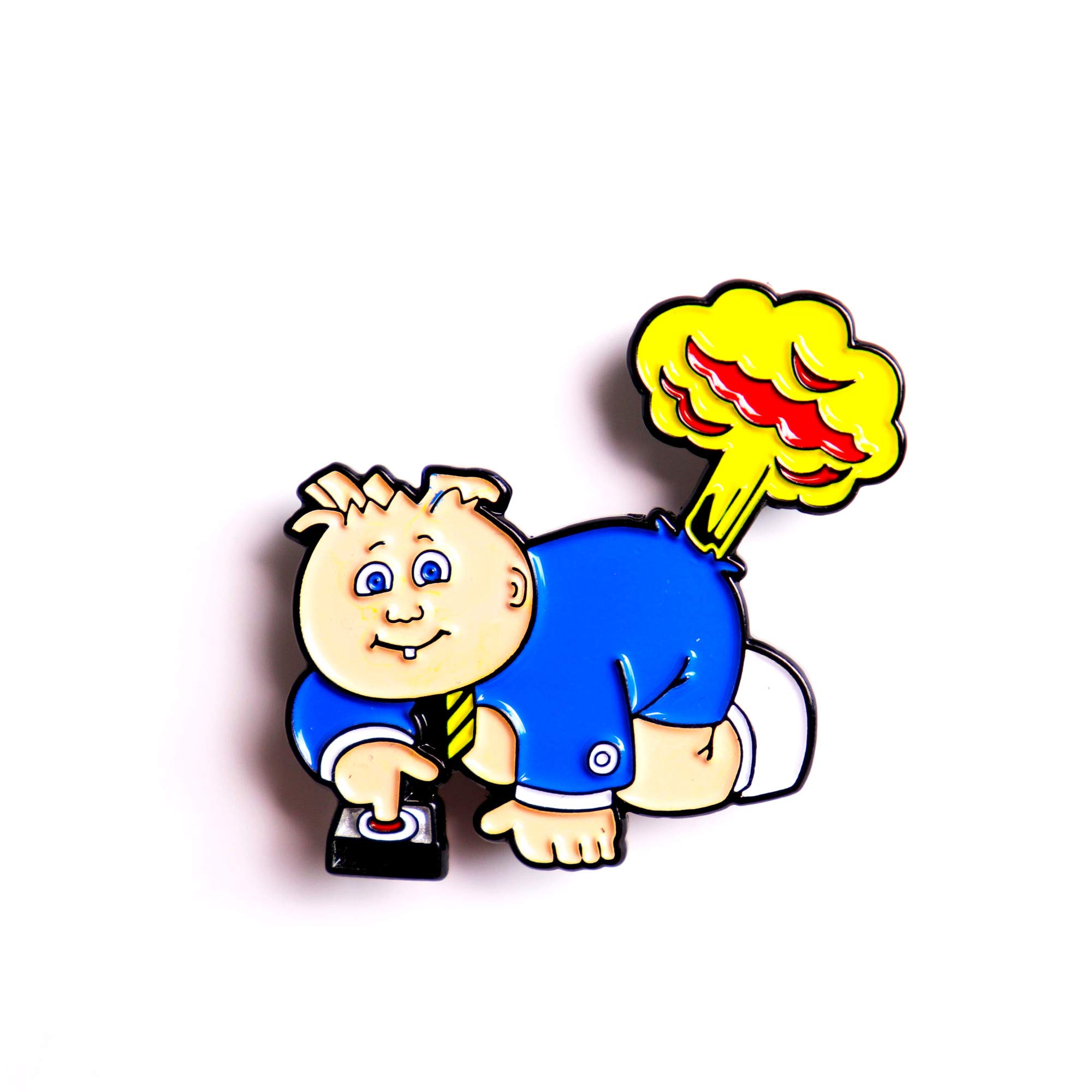 Adam Boom Garbage Pail Kids Retro Collectible Trading Card Pendant Lapel Pin - Vintage 80s Nostalgia Collectors Item for Hats, Jackets & Backpacks
