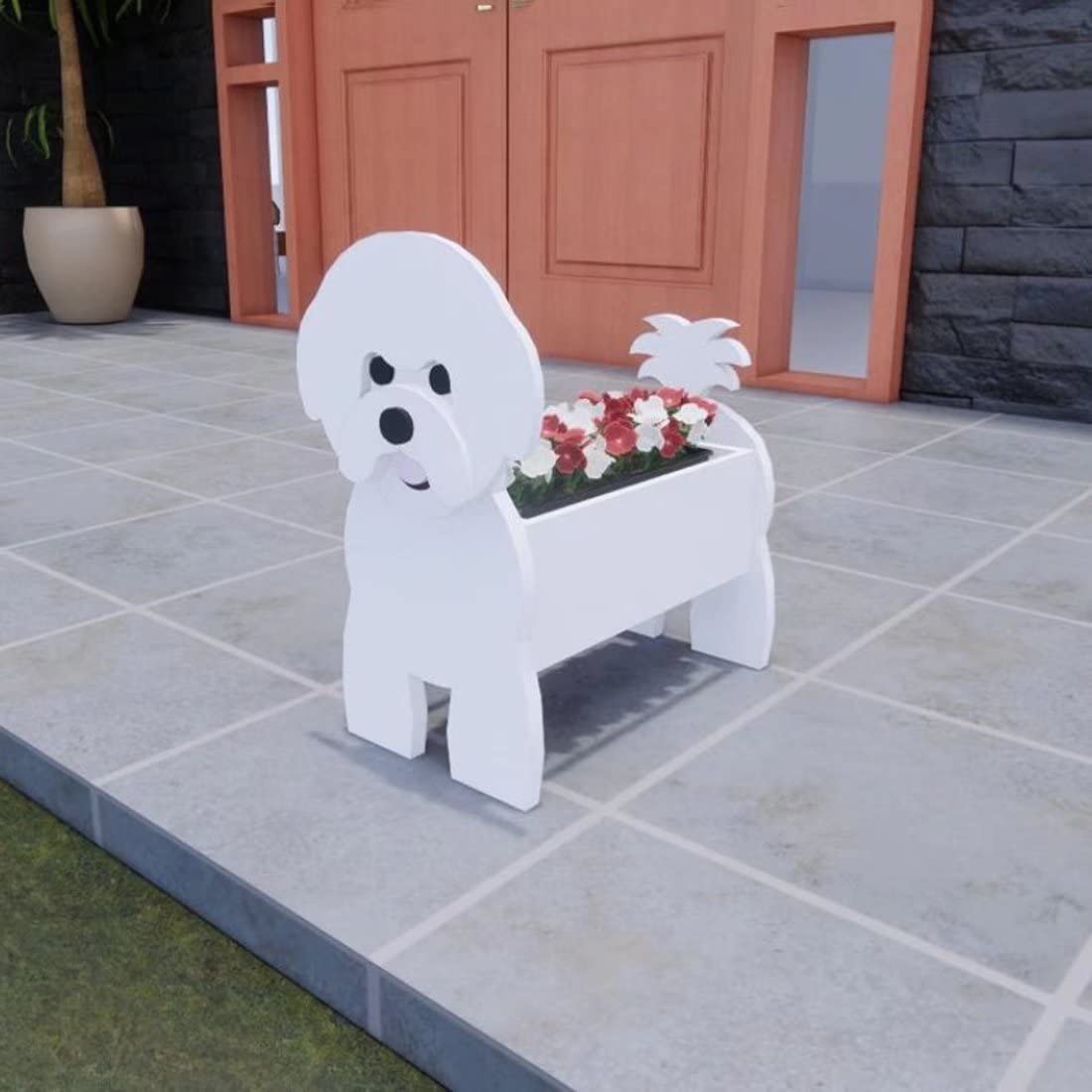 Cute Dog Shaped Planter - Large Cartoon Animal Flower Pot for Home, Office & Garden Decor - Perfect for Succulents, Herbs & Small Plants | Hikuma Dog Planter