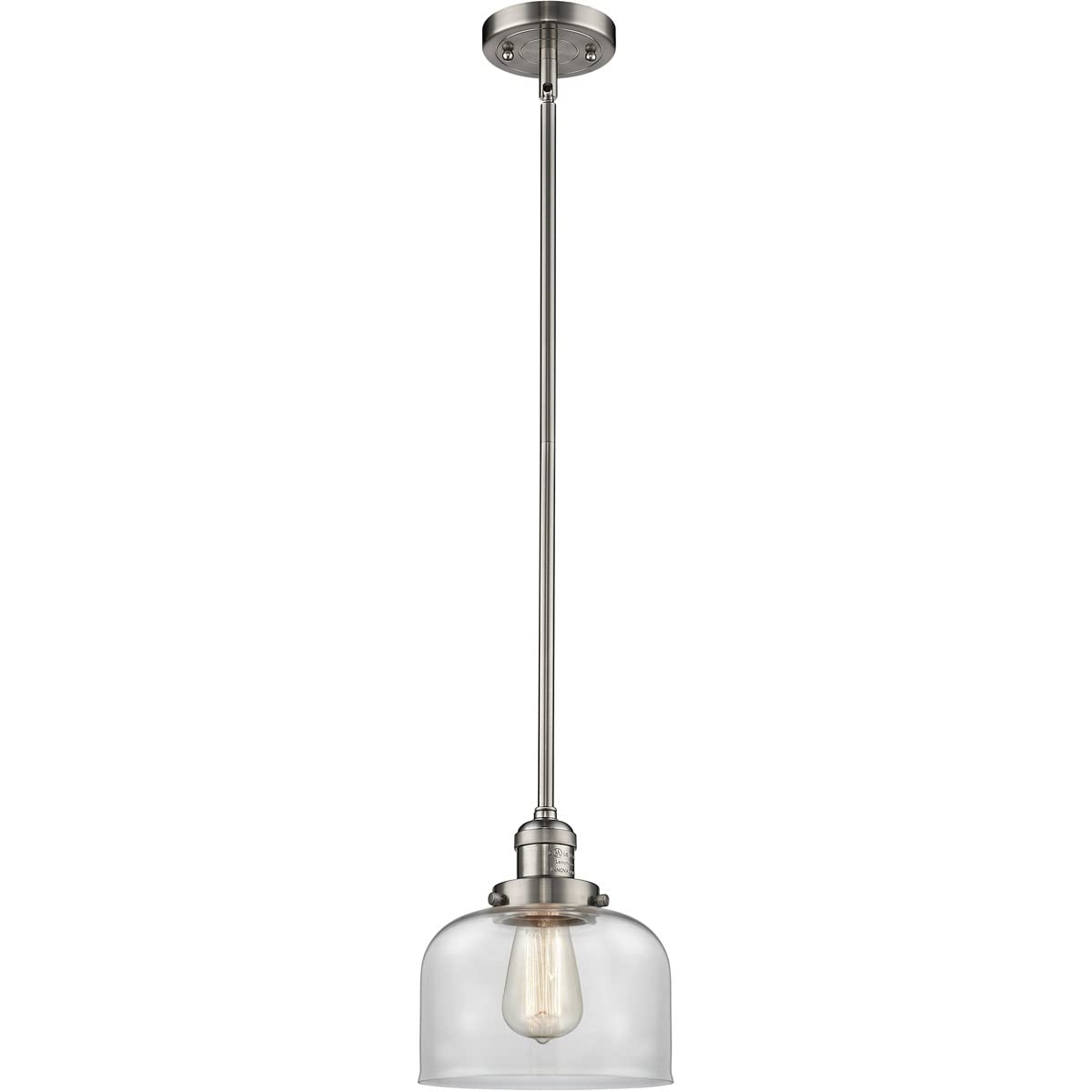 Innovations INNO201S-SN-G72-LED Mini Pendant Light Fixture - Modern LED Ceiling Light in Pewter, Nickel & Silver Finishes - Perfect for Kitchen Island, Dining Room & Bedroom Lighting