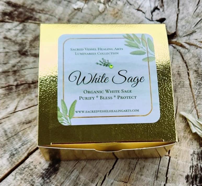 White Sage Soy Candles - Box of 4 Natural Organic Votive Candles for Cleansing, Clearing & Purifying | Perfect for Meditation, Yoga, Aromatherapy & Home Relaxation