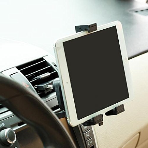 Universal Car Air Vent Tablet Holder - 360° Rotating Swivel Mount Stand for iPad Mini, iPad Pro 9.7, Archos 10.1 G9 & More - Secure Hands-Free Viewing for GPS Navigation & Entertainment While Driving