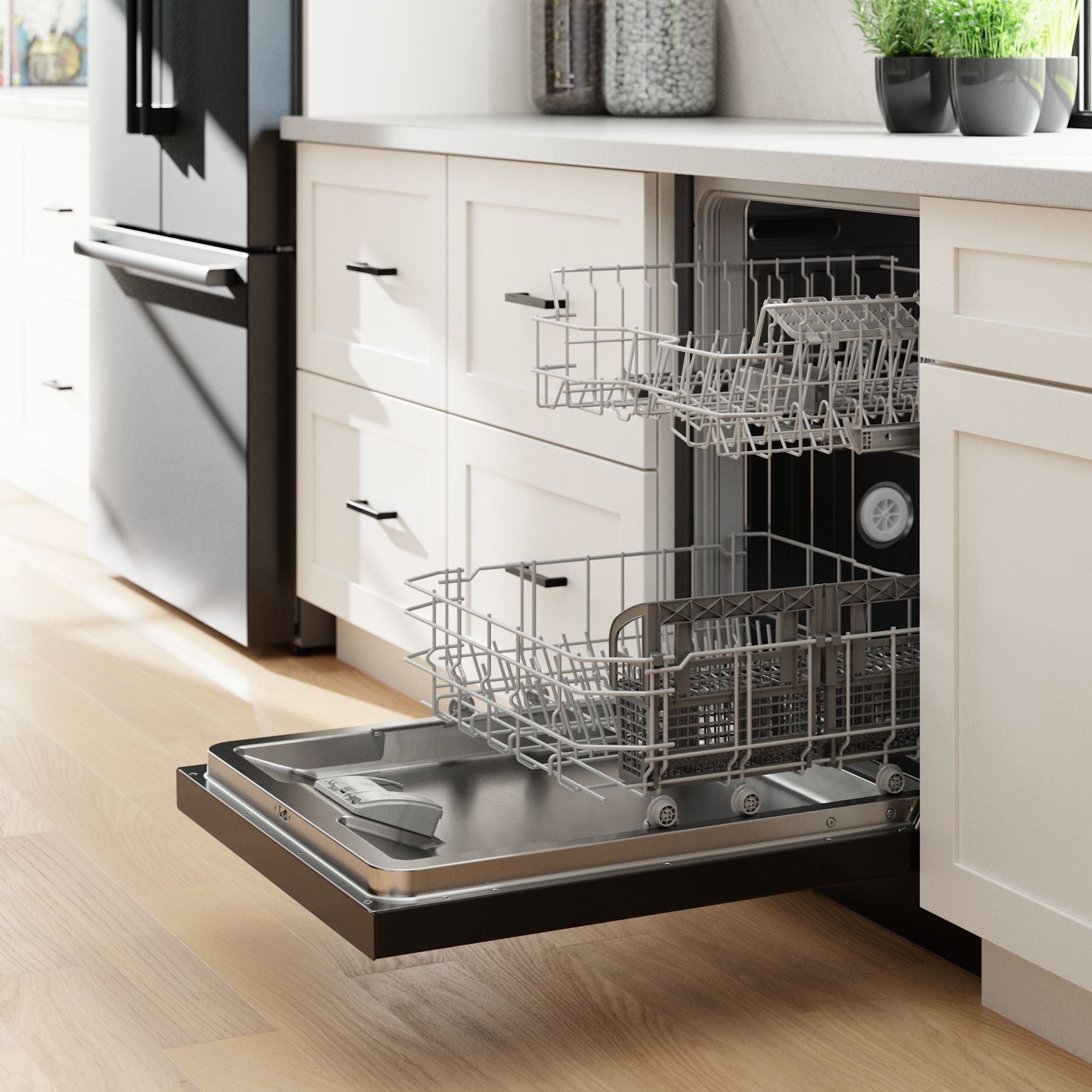 Bosch SHE3AEM6N Built-in Dishwasher - 24 Inch Black Stainless Steel | Energy Star Certified | Ultra Quiet Operation for Open Kitchens | Perfect for Small to Medium Households