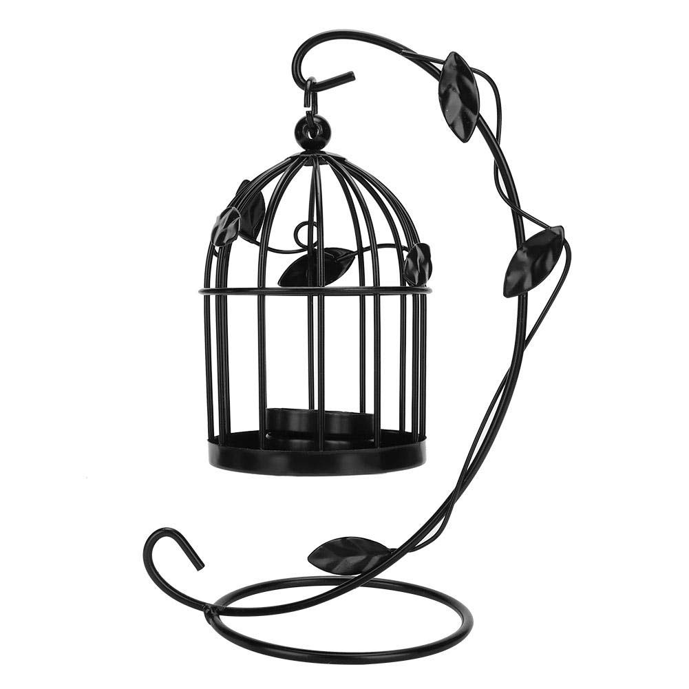 Vintage Moroccan Style Metal Candle Holder - Hollow Bird Cage Candlestick for Wedding Centerpiece, Home Decor & Tea Light Display (Black) | Perfect for Romantic Dinners, Wedding Receptions & Boho Home Decor