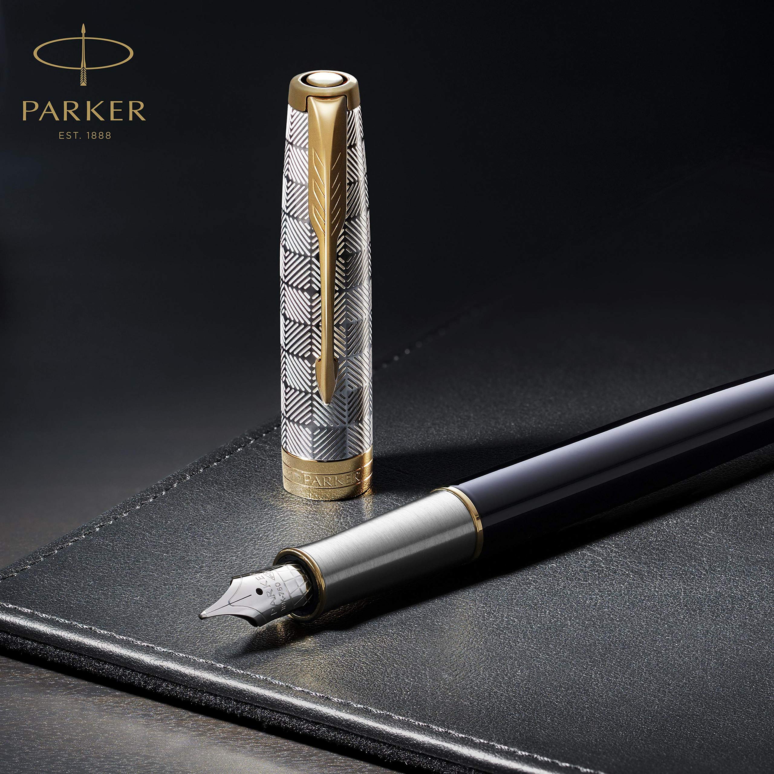Parker Sonnet Ballpoint Pen - Premium Stainless Steel Luxury Writing Pen with Gift Box - Perfect for Business Gifts, Graduation Presents & Everyday Elegant Writing