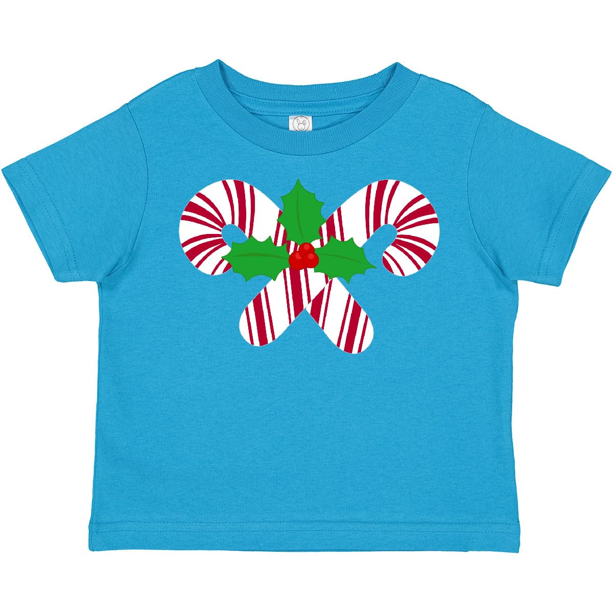 Inktastic Candy Canes and Holly Christmas Toddler T-Shirt - Festive Holiday Outfit for Kids, Cute Xmas Baby Tee - Perfect for Family Photos, Holiday Parties & Christmas Morning