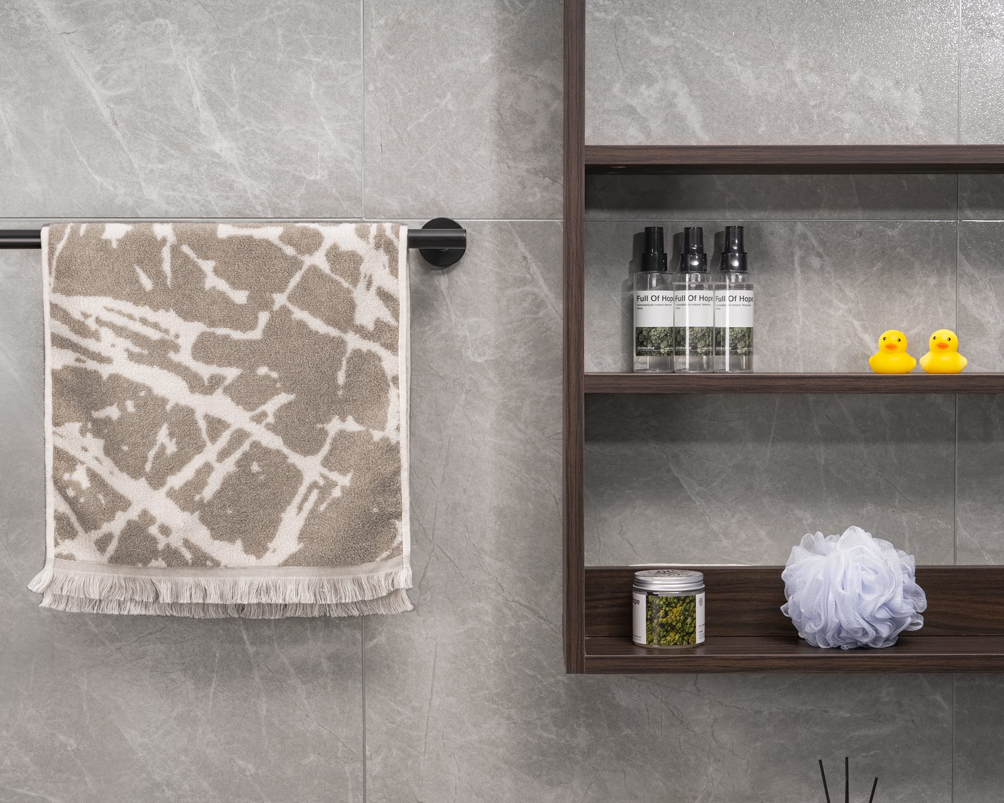 HITSLAM 31.6 Inch Matte Black Towel Bar - SUS304 Stainless Steel Bathroom Towel Rack - Wall Mounted Bath Towel Holder with Hardware - Modern Home Decor for Bathroom, Kitchen & Laundry Room Organization