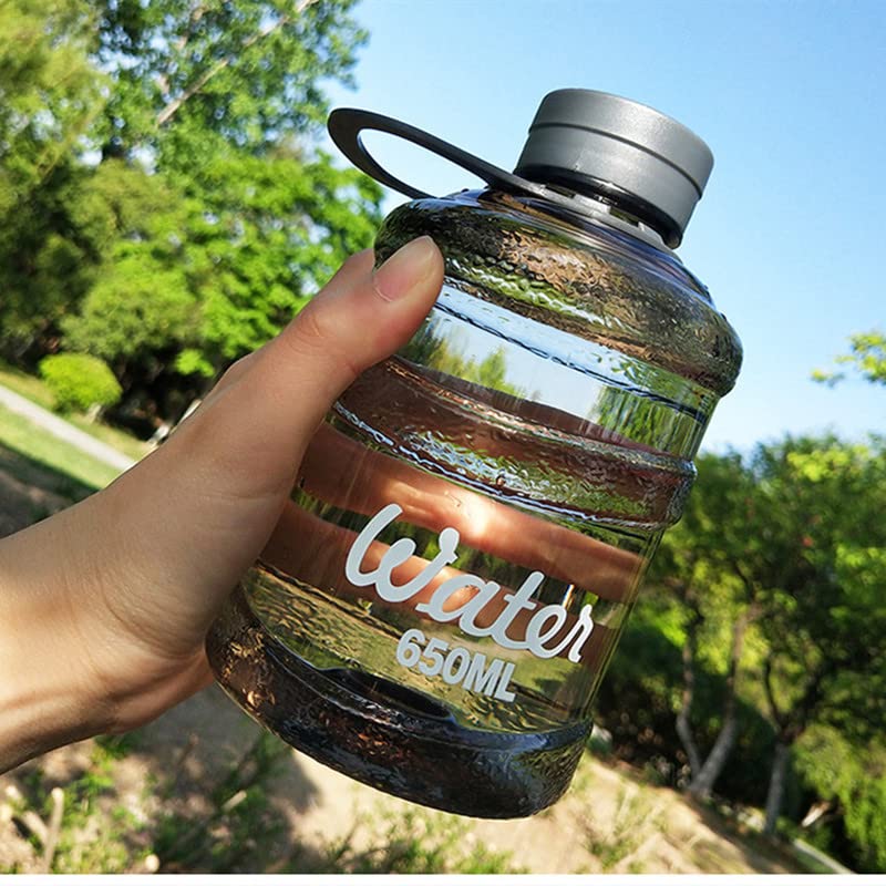 Premium 450ml Transparent Square Plastic Water Bottle - Matte Finish, Leakproof, Portable Rope Handle - Ideal for Sports, Gym, Hiking & Outdoor Activities - Great for Cold Juice, Milk & Hydration