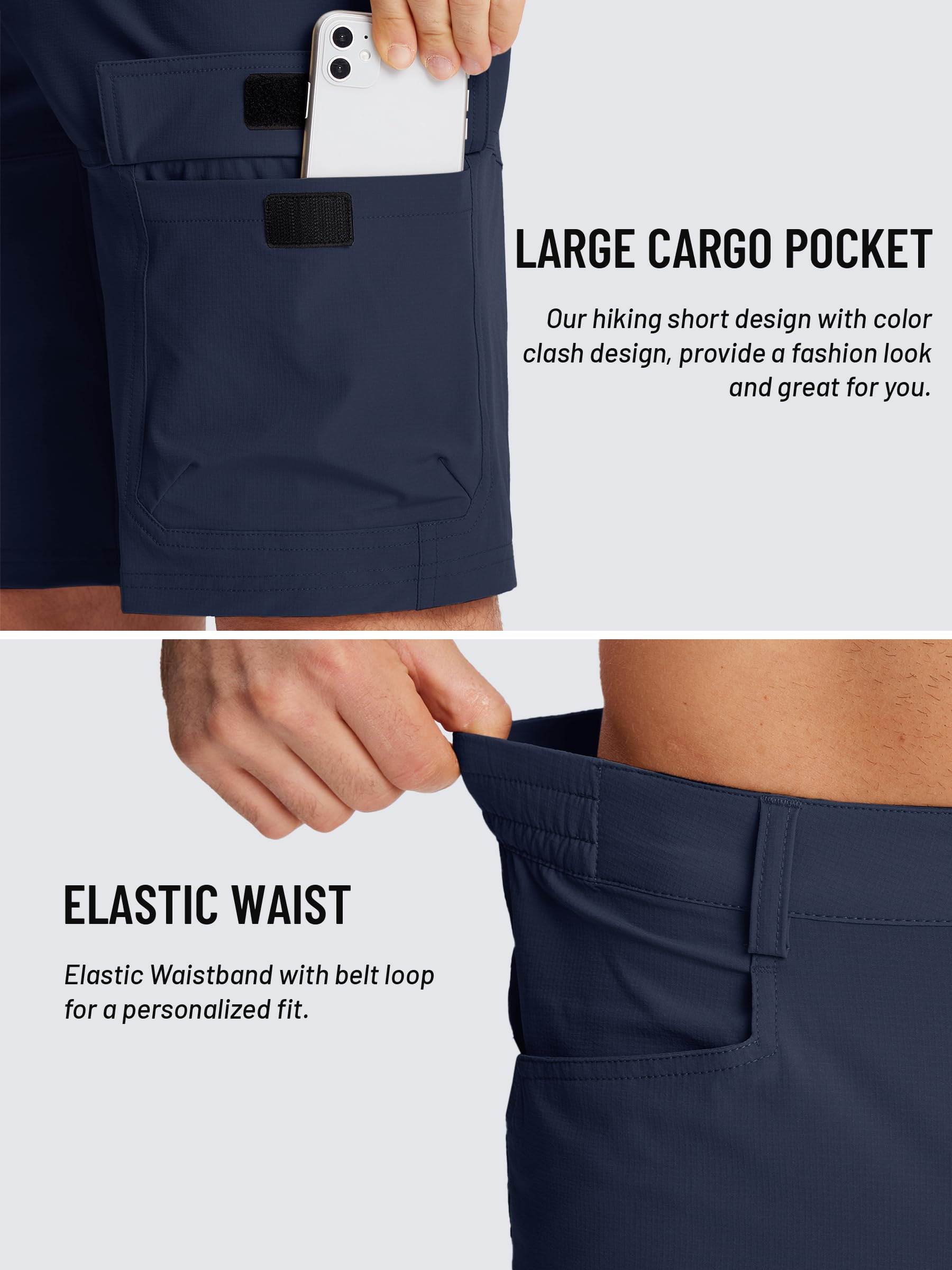 TACVASEN Men's Quick Dry Cargo Shorts - Lightweight Summer Outdoor Hiking & Work Shorts for Active Lifestyles - No Belt Included | Perfect for Camping, Travel & Casual Wear