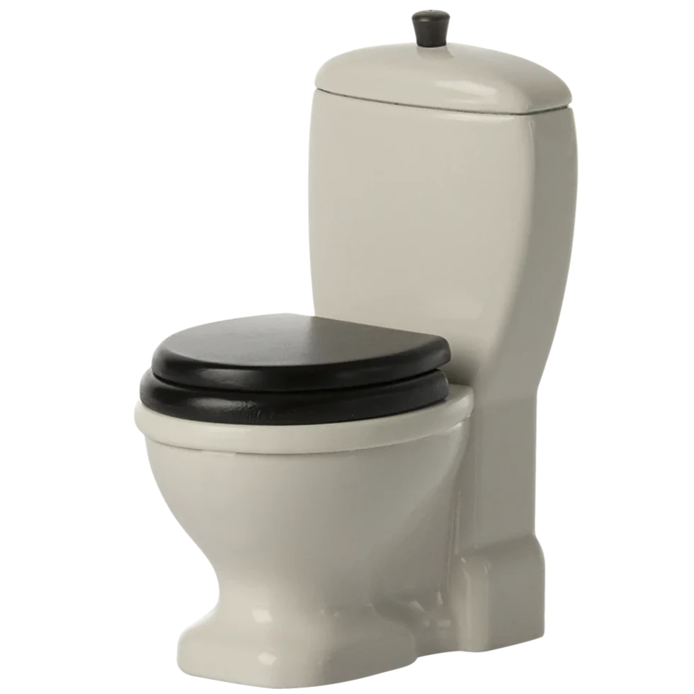 Maileg Mouse Toilet - Miniature Dollhouse Bathroom Accessory for Pretend Play & Collectibles | Perfect for Kids' Imaginative Play & Tiny Doll Scenes