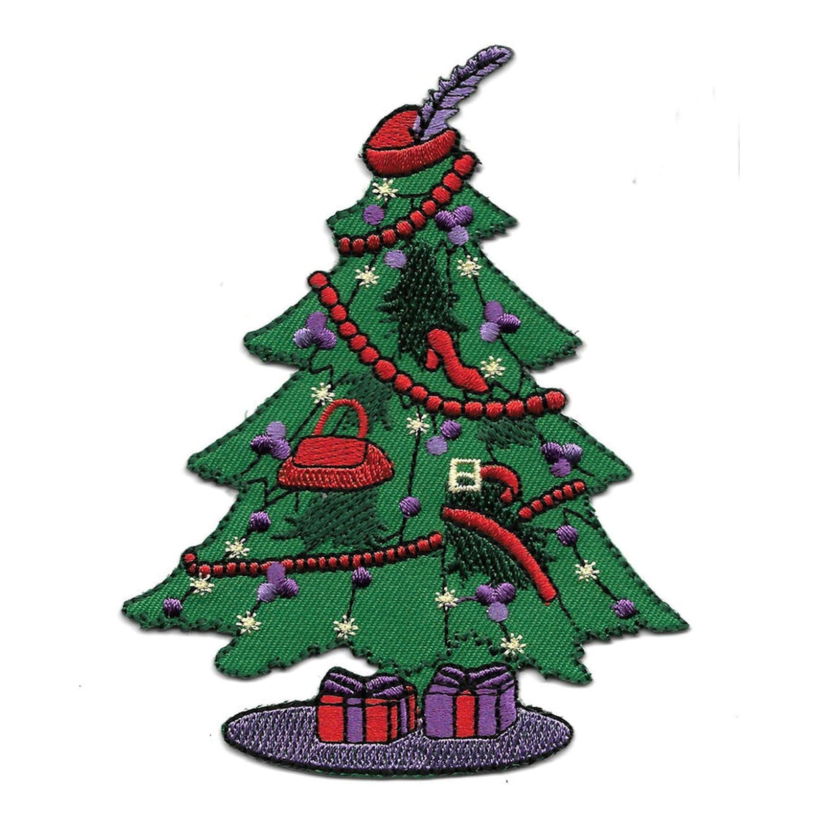 Red Hat Crafts Iron On Applique Patch - 4 3/8 Inch (11.4cm) Embroidered Christmas Design for Clothing, Jackets, Hats & Backpacks - DIY Sew On Repair Patches for Holiday Crafts & Festive Outfits