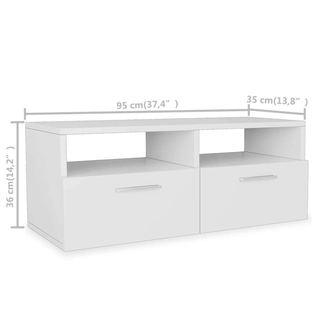 Modern Minimalist TV Stand with Storage, 37.4