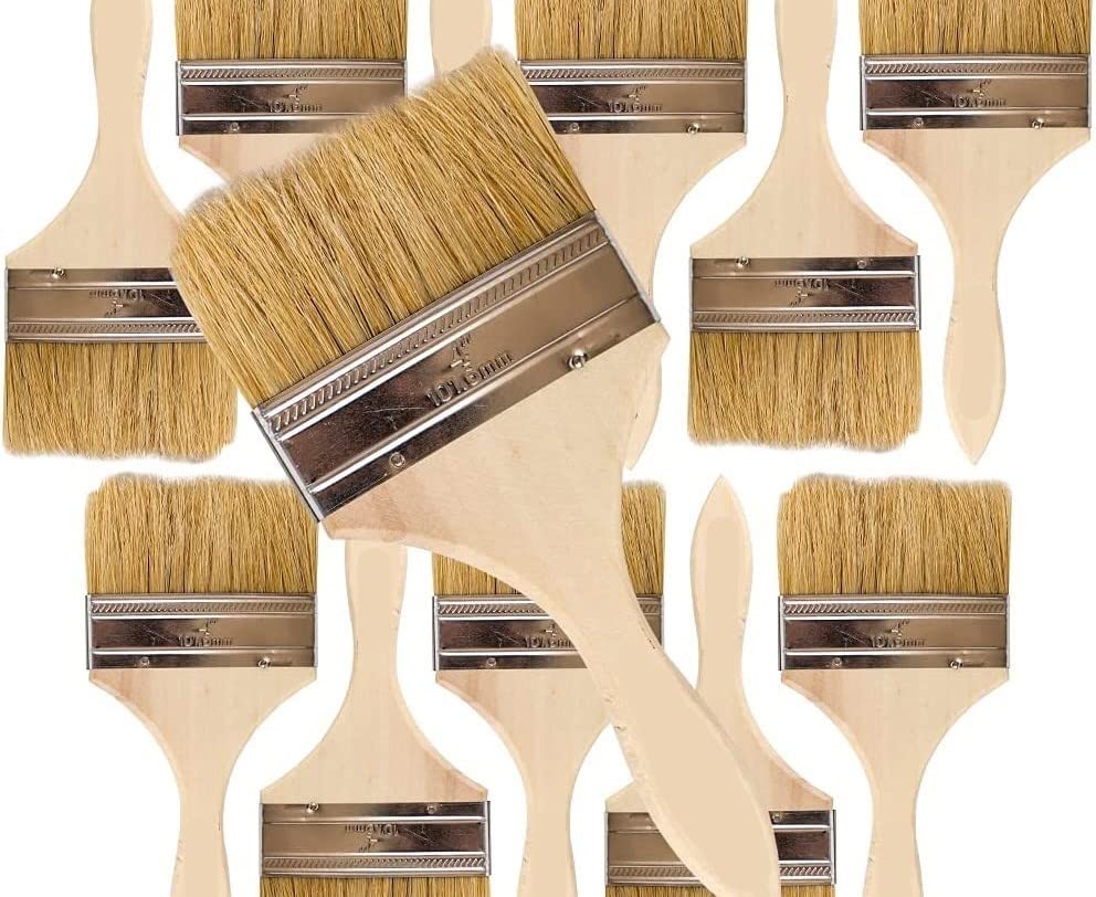 24 Pack 4 Inch Paint Brushes - Professional Artist & DIY Painting Supplies for Canvas, Walls, and Home Decor Projects