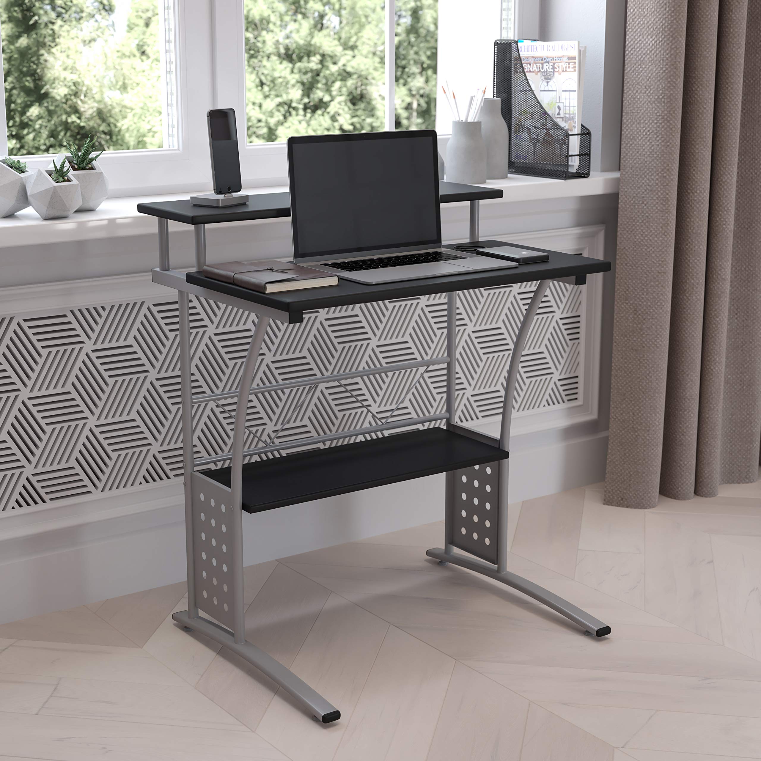 Flash Furniture Clifton Modern Office Computer Desk with Storage Shelves - 28