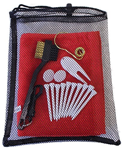 Premium Golf Utility Kit - Includes Towel, Tees, Ball Markers, Divot Tool & Scrub Brush | Essential Golf Accessories for Practice & Course Play | Perfect Gift for Golf Enthusiasts