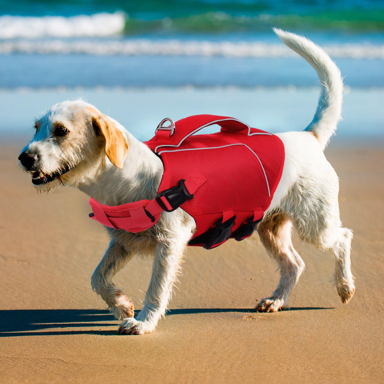 ASENKU Lightweight Dog Life Jacket - High Flotation Pet Vest for Swimming, Boating & Water Safety - Adjustable Fit for Small, Medium & Large Dogs - Perfect for Pool, Beach & Outdoor Water Activities