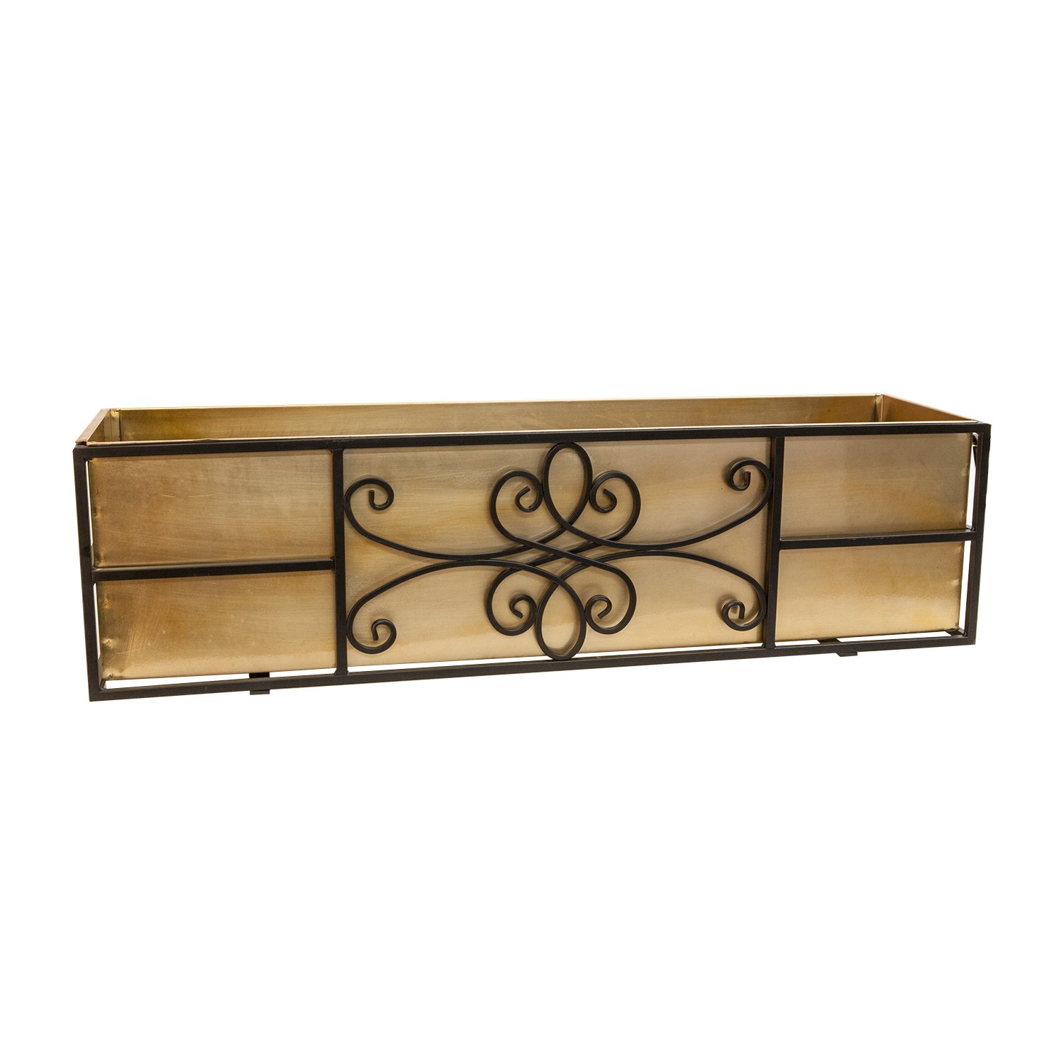 Panacea Quatrefoil Window Box Planter - 36 Inch Outdoor Flower Box for Windows, Balconies & Gardens - Rust-Resistant Decorative Window Planter for Flowers, Herbs & Plants