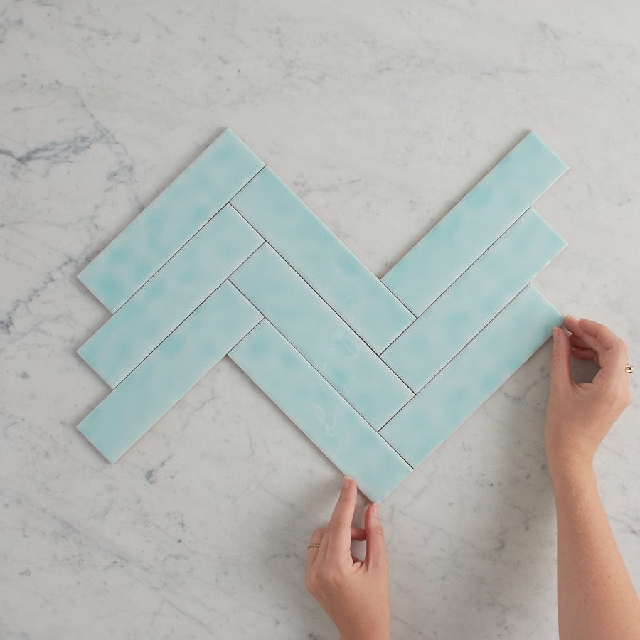 Premium Newport Gloss Mini Subway Duck Egg Blue Ceramic Tile - Perfect for Kitchen Backsplash, Bathroom Walls & DIY Home Decor Projects