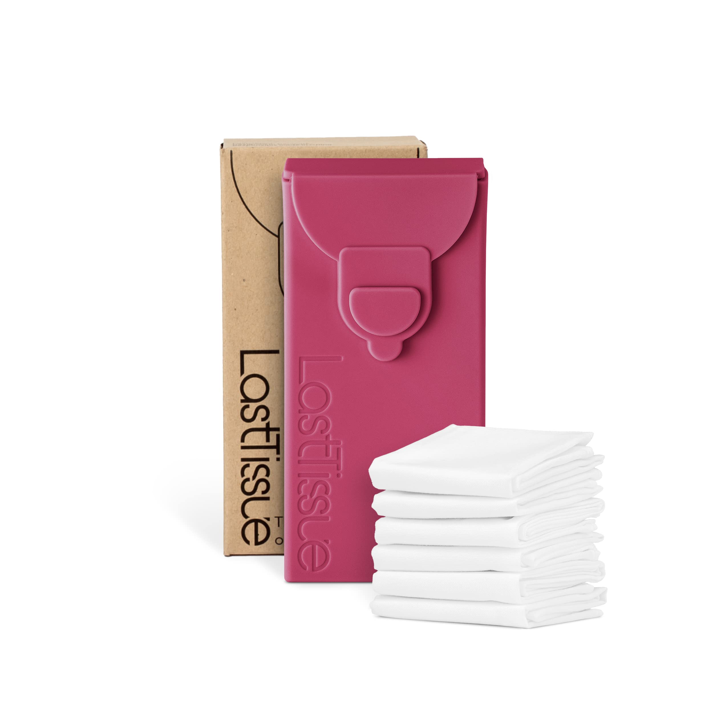 LastTissue® Reusable Cotton Tissue Pack - Eco-Friendly Washable Facial Tissues for Men & Women | Portable Travel Handkerchief with Storage Case | Perfect for Daily Use, Travel, Gym & Allergy Relief