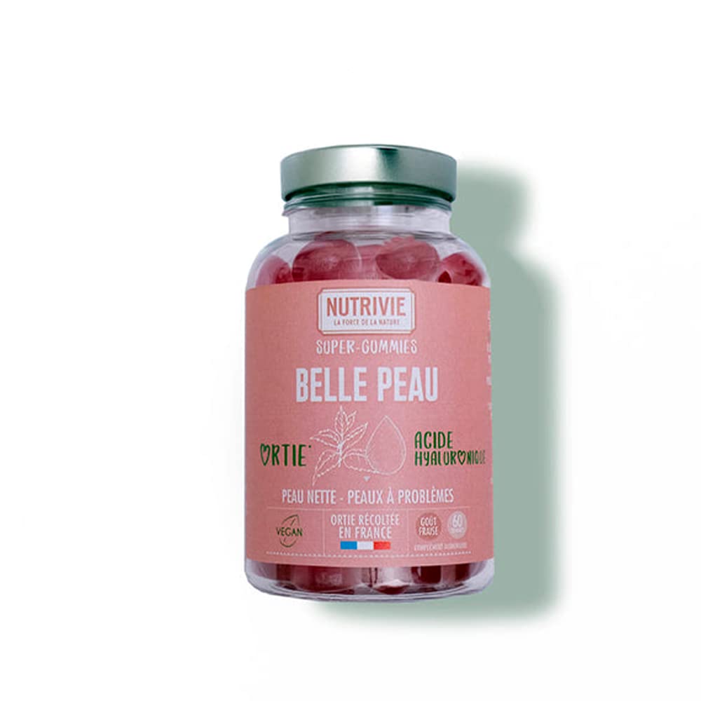 Nutrivie Super Gummies Belle Skin - 60 Count Collagen Gummy Supplement for Glowing Skin & Anti-Aging | Supports Hydration & Elasticity | Perfect for Daily Beauty Routine & On-the-Go Wellness