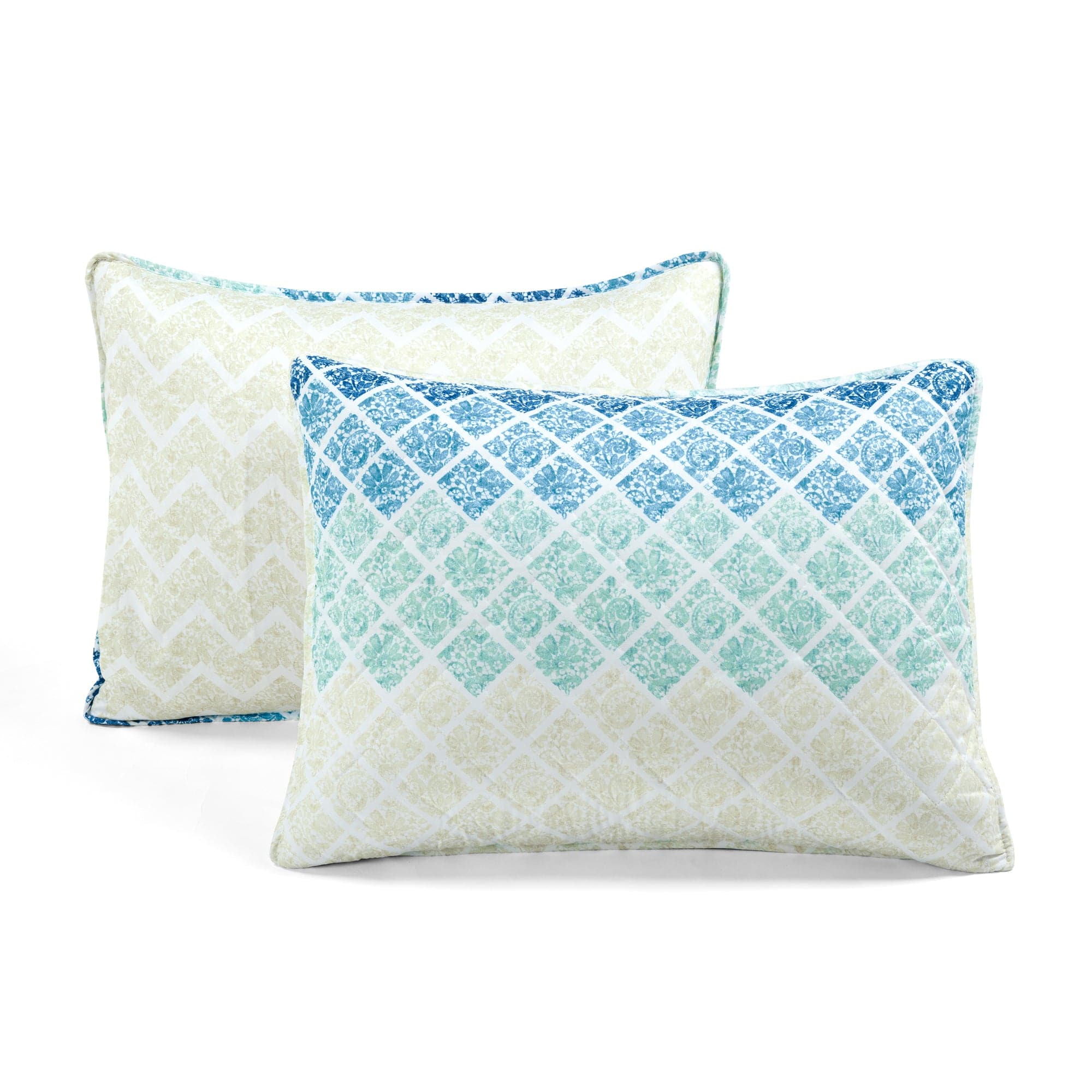 Medallion Ombre Reversible Quilt 3-Piece Bedding Set - King/Queen Size Comforter with Pillow Shams - Luxury Bedroom Decor for Modern Homes