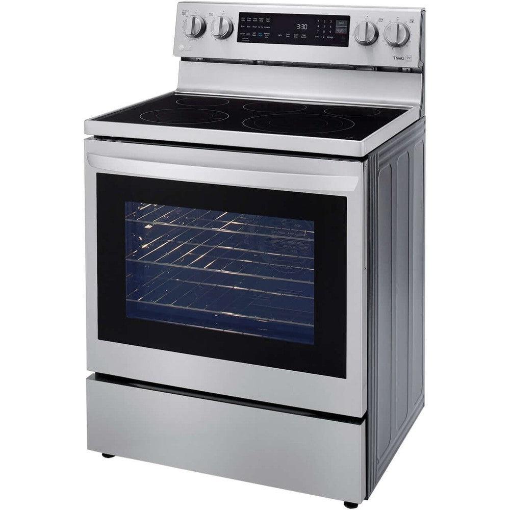 LG LREL6325F 30-Inch 6.3 Cu. Ft. Smart Electric Range with InstaView & AirFry Technology - Stainless Steel - Perfect for Modern Kitchens & Air Frying Meals