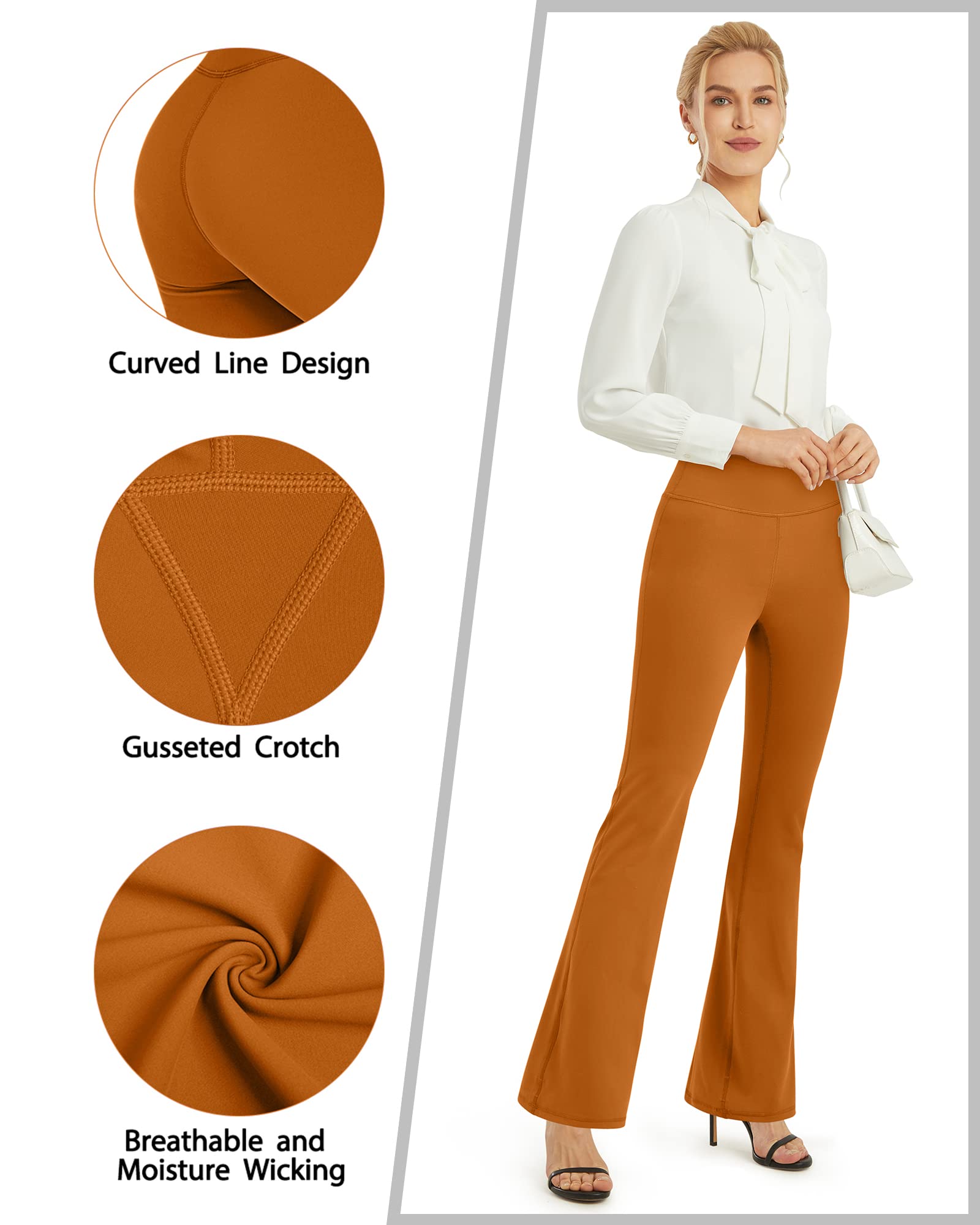 Women's High Waist Bootcut Yoga Pants - Flare Leggings for Workout & Casual Wear (29
