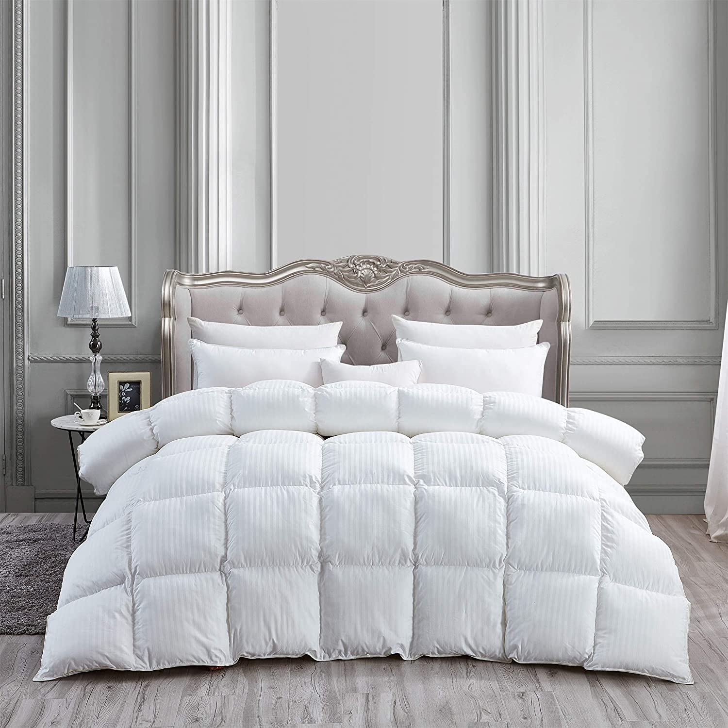 Premium 1000-TC Egyptian Cotton Down Comforter - All-Season King Size Duvet Insert (102