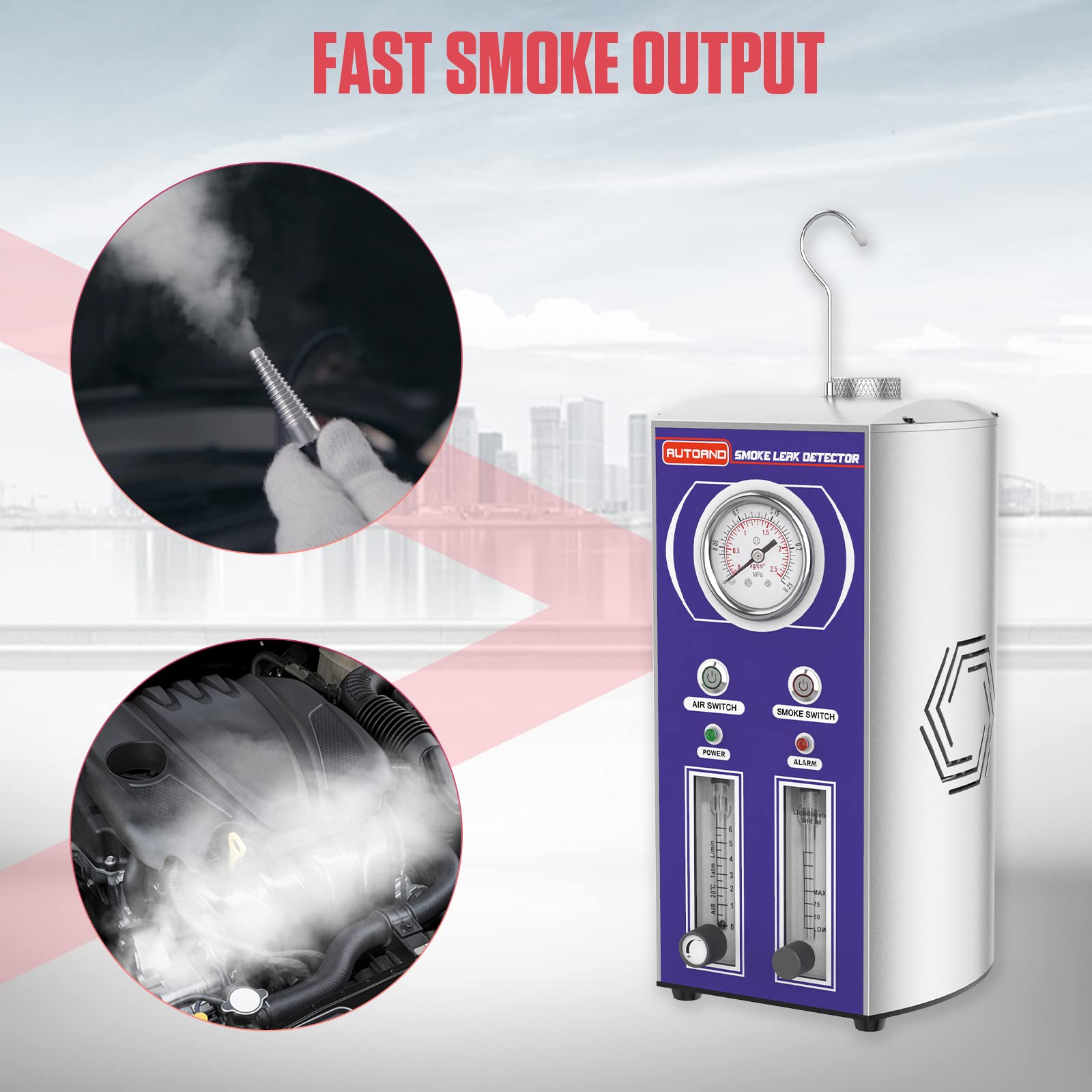 EVAP Smoke Machine Leak Detector - 2 Mode Automotive Diagnostic Tester for 12V Fuel Pipe System | Detects Leaks in Motorcycles, Cars, SUVs & Boats | Professional Mechanic Tool for Workshop & DIY Auto Repair