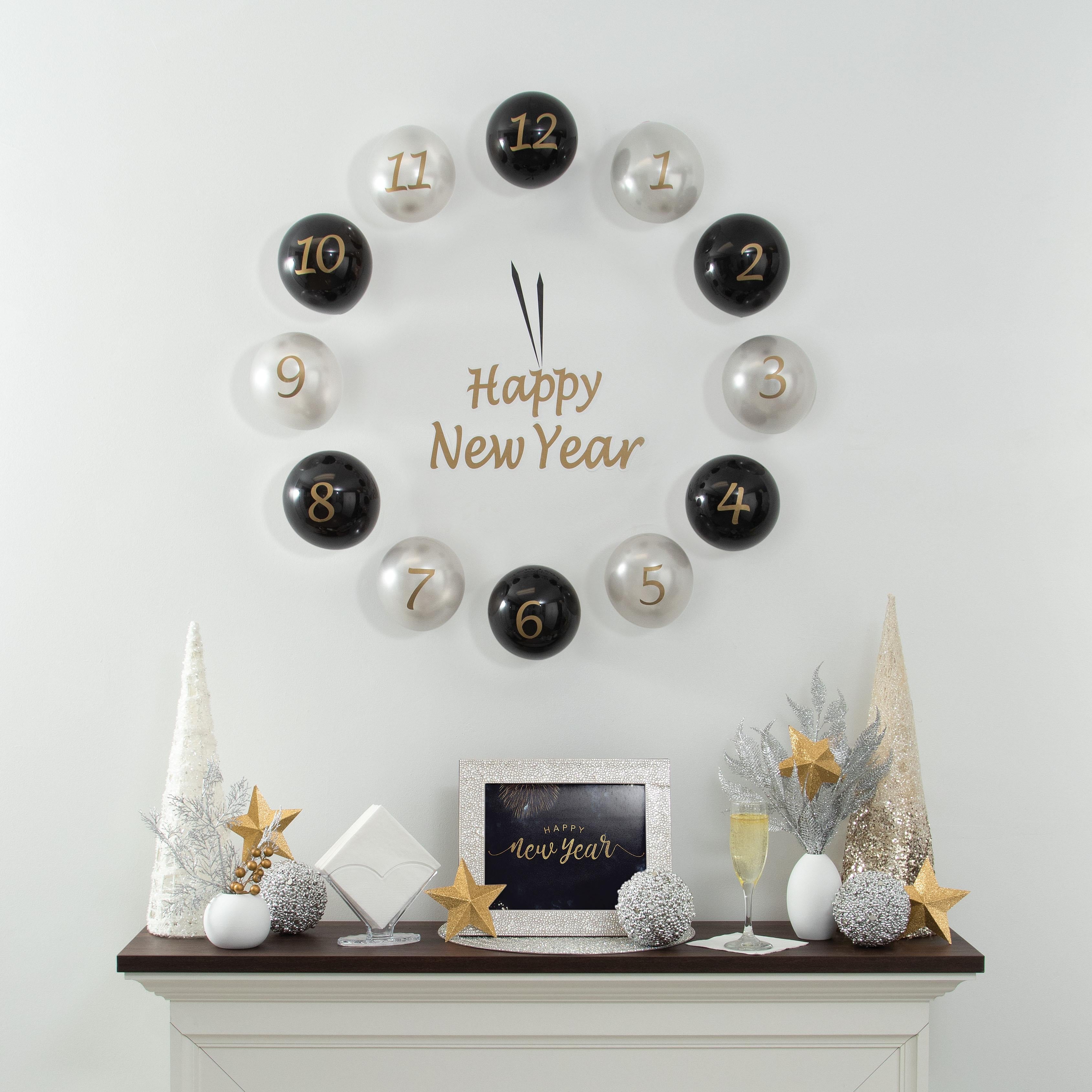 12-Piece New Year's Balloon Decor Kit - Party Balloons, Streamers & Confetti for NYE Celebrations, Birthday Parties & Home Decor
