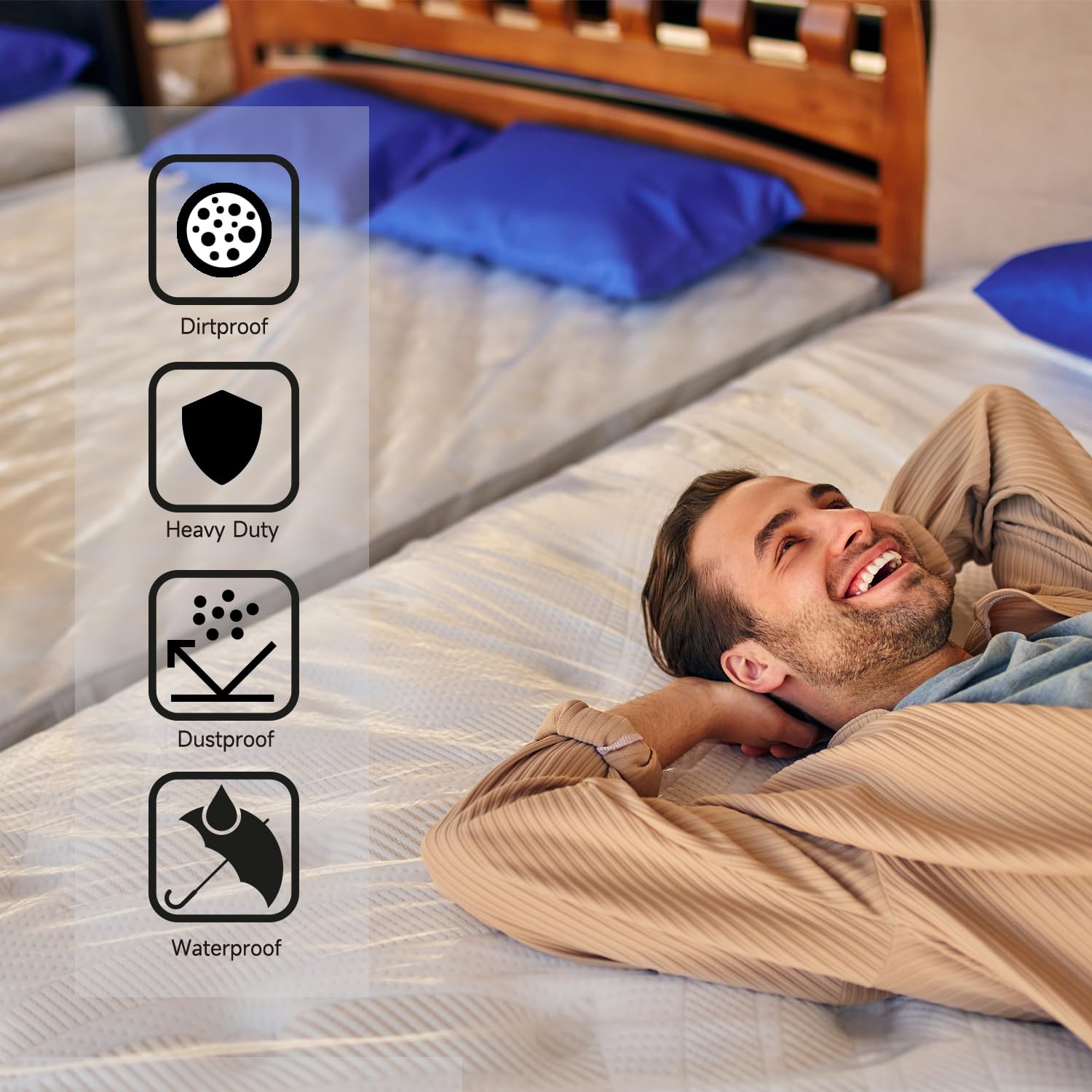 Queen Mattress Bags 2-Pack - Heavy Duty Waterproof Storage for Moving & Disposal - 54x96 Inch - Perfect for Home & Travel