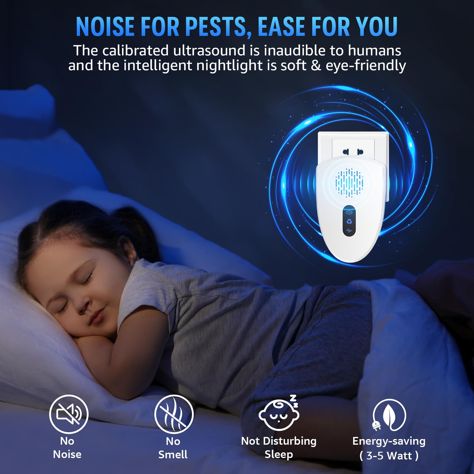 Ultrasonic Pest Repeller Plug In - 6 Pack for Indoor Pest Control | Repels Mice, Spiders, Roaches & Rodents | Safe for Home, Kitchen, Garage & Warehouse | Eco-Friendly Electronic Bug Deterrent