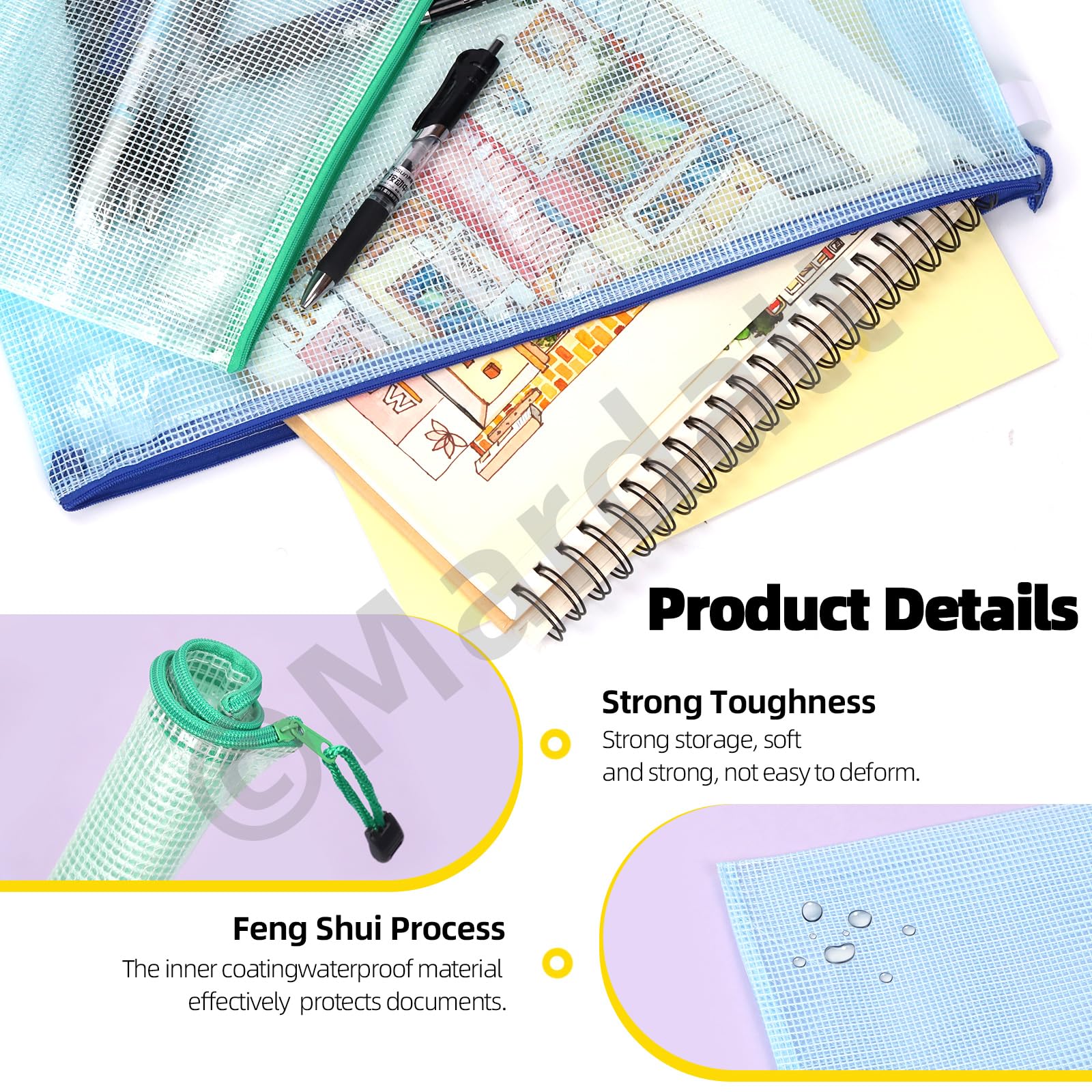 7-Piece Waterproof Art Portfolio Storage Bags Set - 19