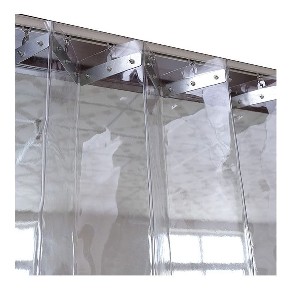 GGYMEI Clear PVC Strip Door Curtain - 1.6x2m Plastic Strip Curtain for Warehouses, Commercial Doors & Industrial Areas - Heavy Duty Vinyl Strip Curtain for Temperature Control & Insect Barrier