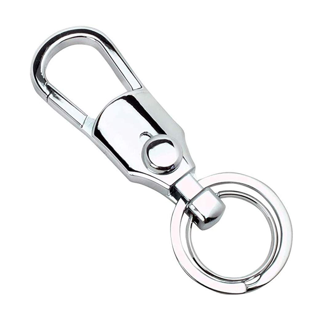Stylish Silver Keychain Accessories for Men & Women - Durable Car Key Ring, Creative Waistband Key Holder & Slim Wallet - Perfect for Everyday Use, Travel, and Organization