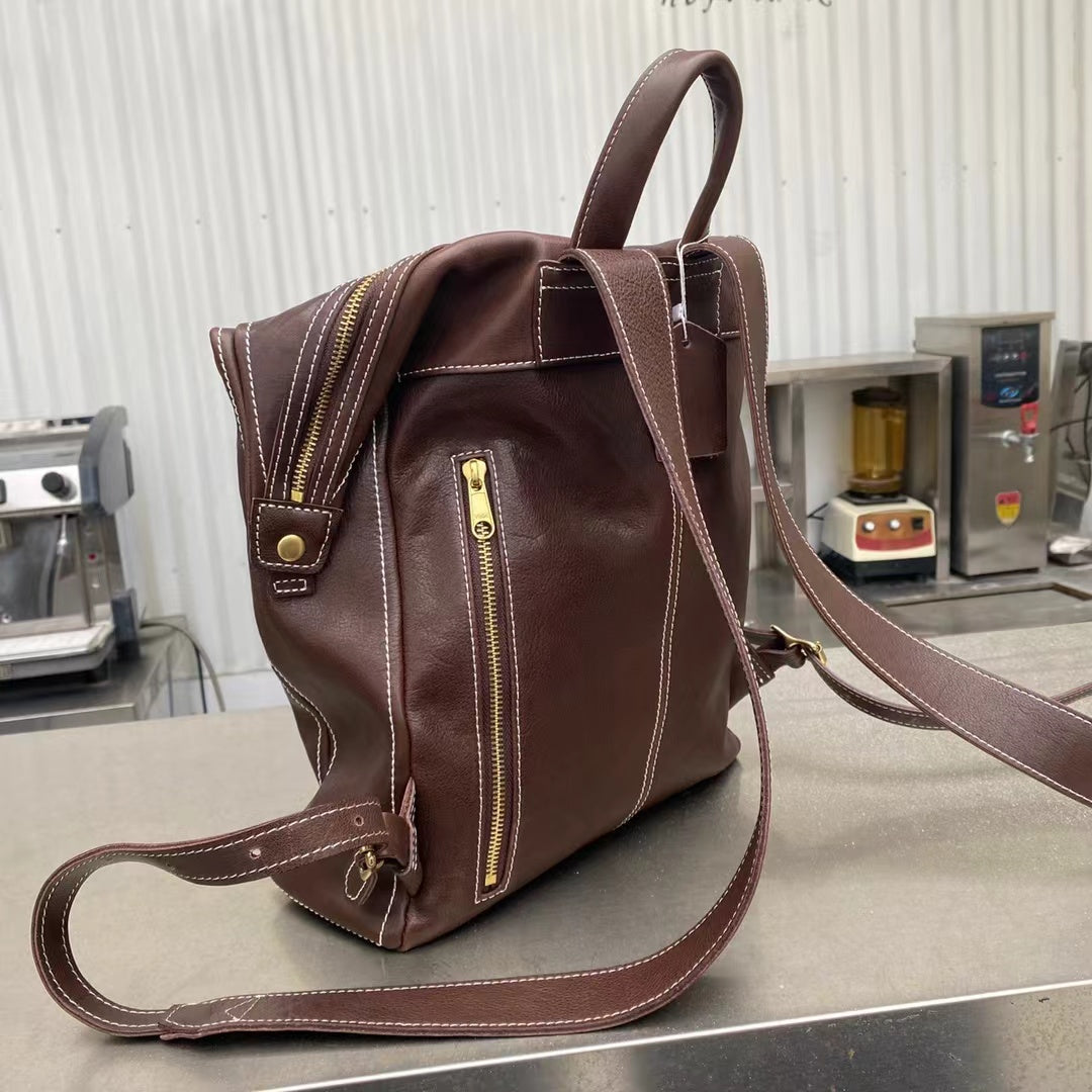 Premium Italian Leather Backpack for Women - Stylish & Durable Travel, Work & Everyday Use